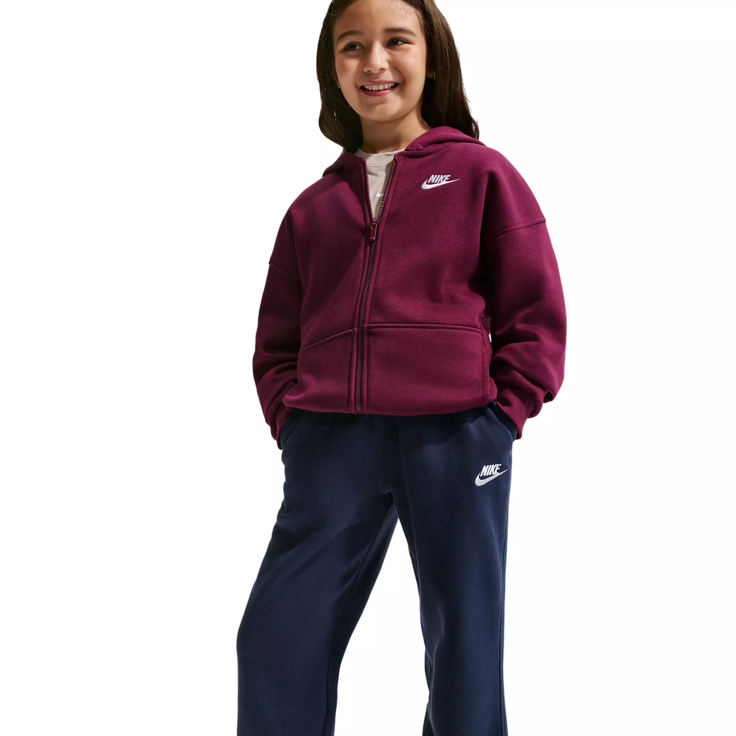 Nike Big Kids' Sportswear Club Fleece Loose Sweatpants - Navy - BLUE