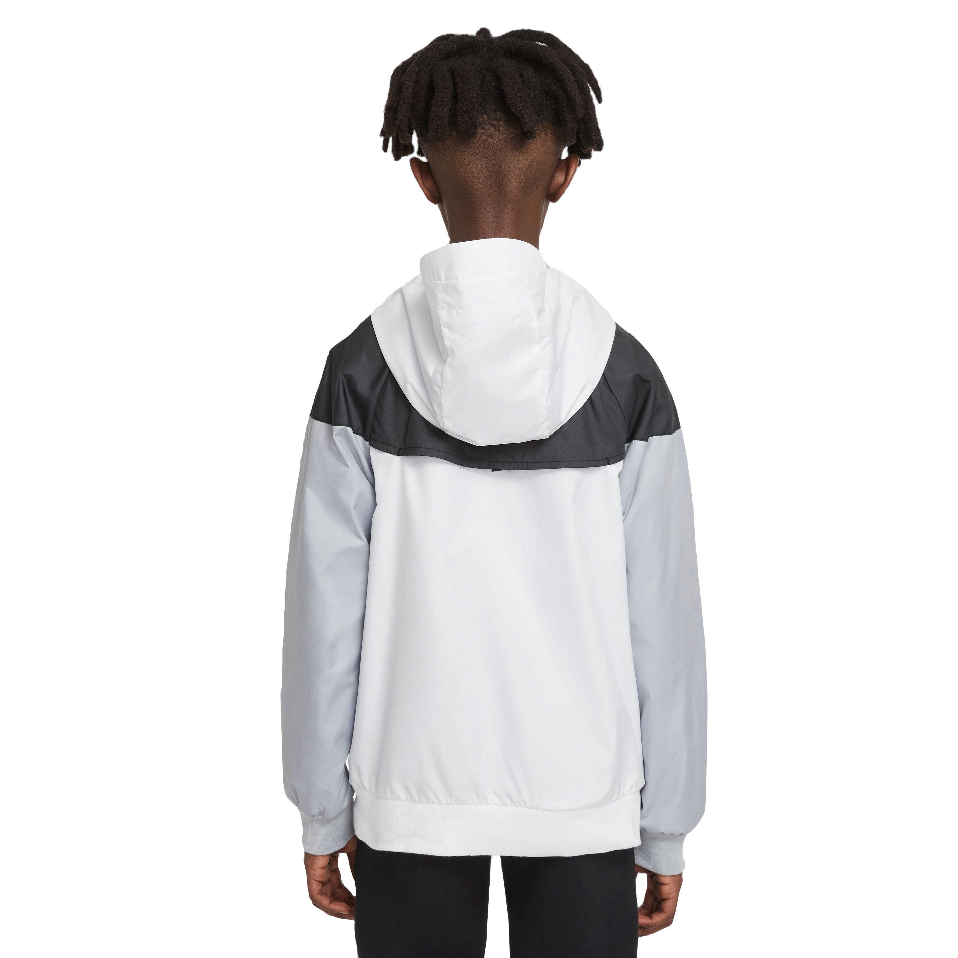 Nike Sportswear Windrunner Big Boys' White/Black/Grey Jacket