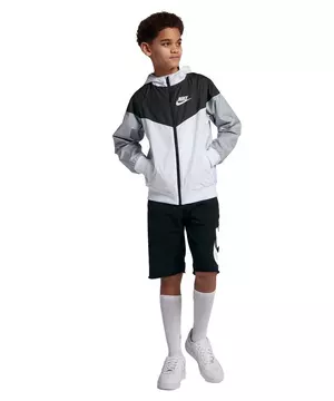 Nike Sportswear Windrunner Big Boys' White/Black/Grey Jacket - Hibbett |  City Gear