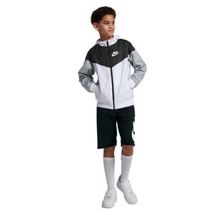Nike Big Boys' Sportswear Windrunner Jacket-White/Black/Grey