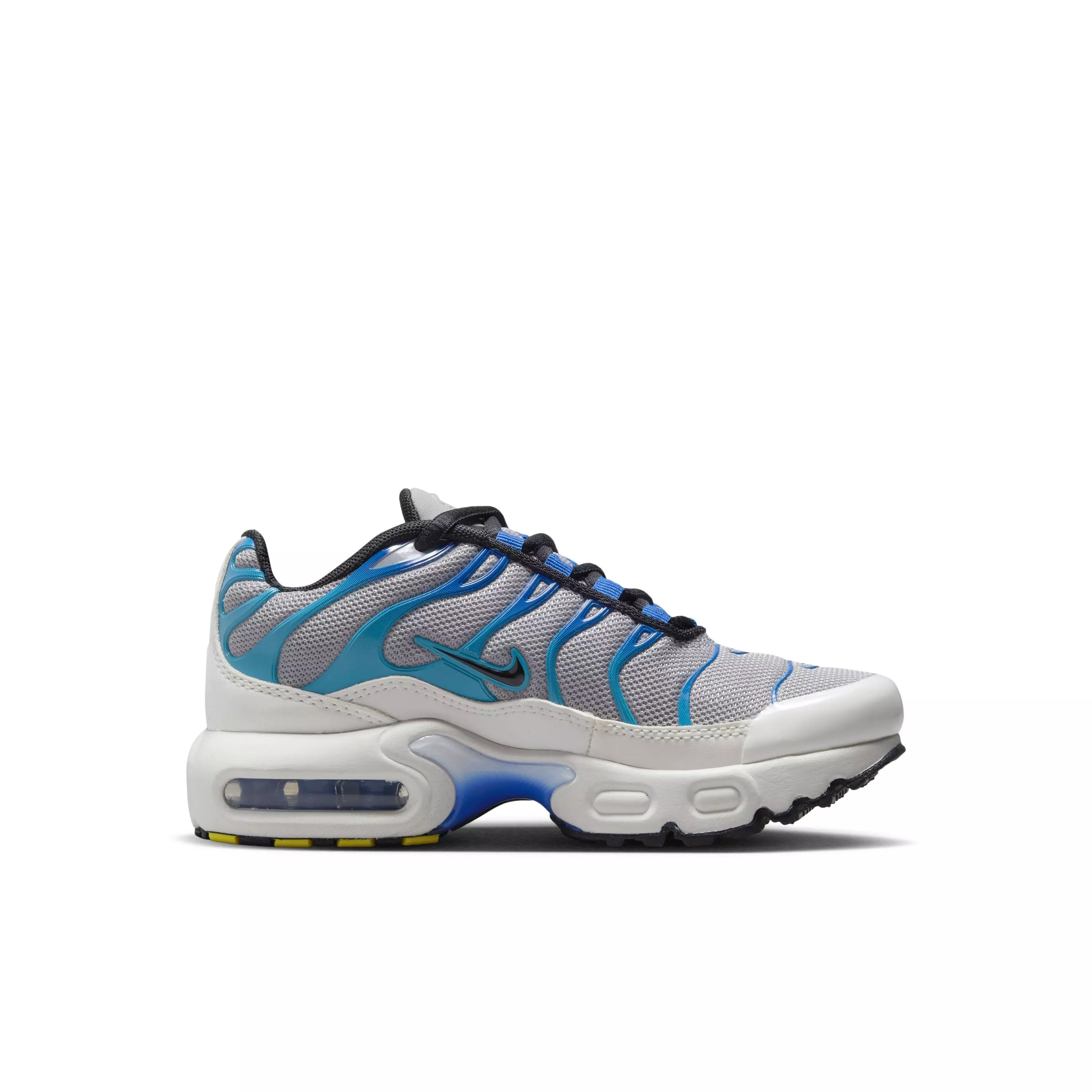 Nike Air Max Plus "Light Smoke Grey/Black/Blue Lightning" Preschool Boys' Shoe - LT GREY/BLACK/BLUE