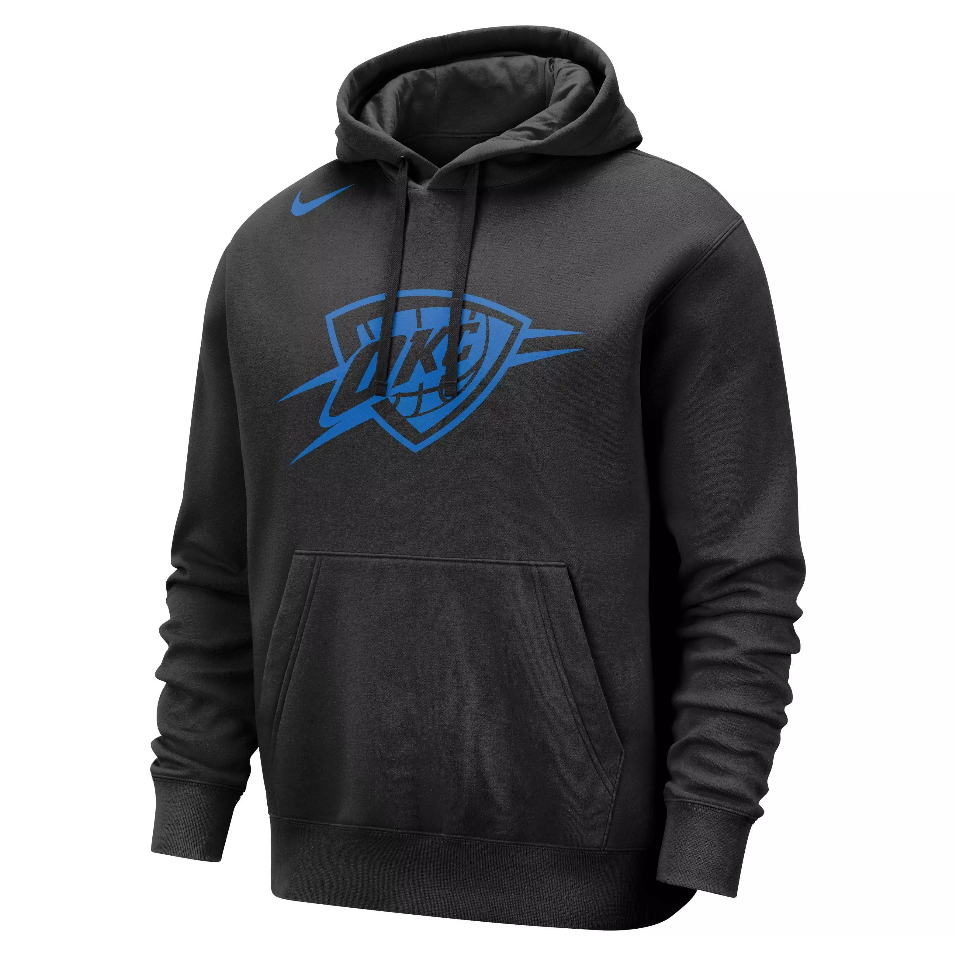 Nike Men's NBA Oklahoma City Thunder CE Club Fleece Pullover Hoodie - BLACK