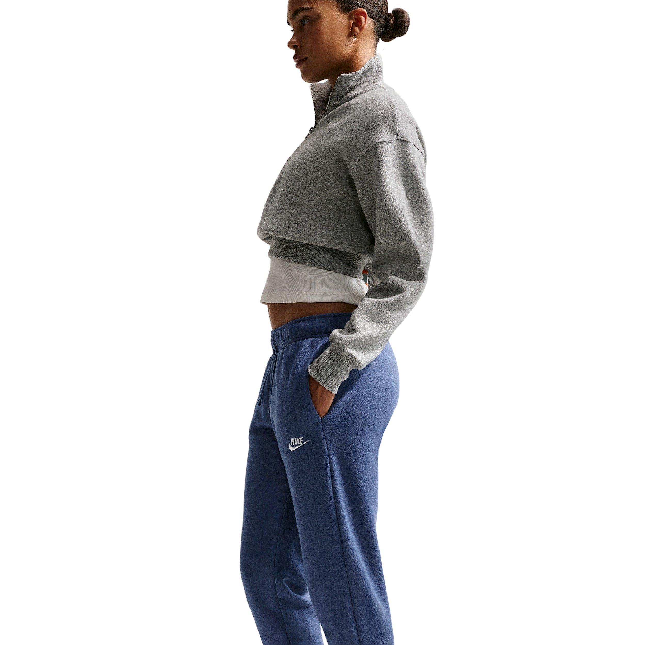 Nike Women's Sportswear Club Fleece Mid-Rise Joggers - Navy/White - NAVY/WHITE Thumbnail View 5