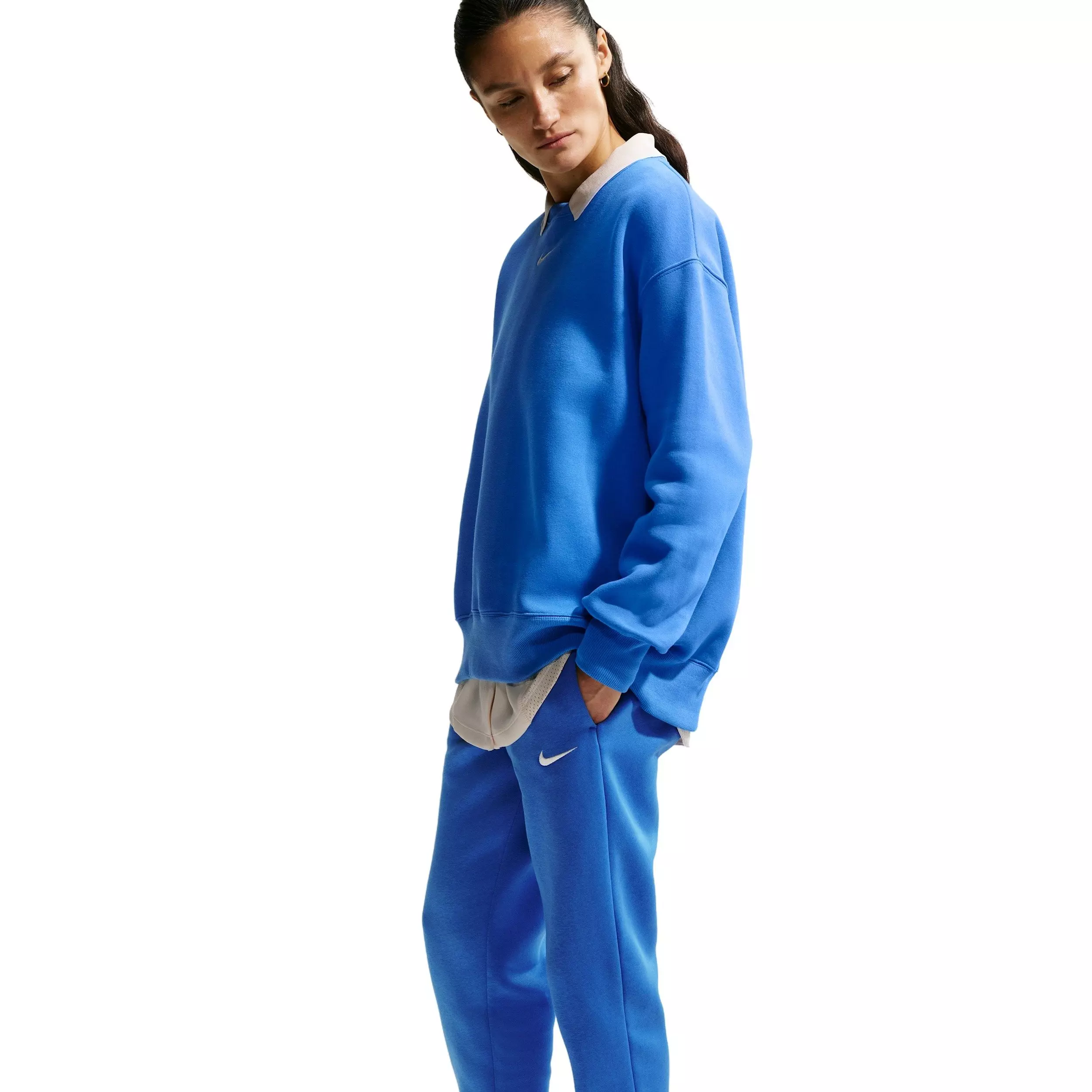 Nike Women's Sportswear Phoenix Fleece Mid-Rise Sweatpants - Blue - BLUE
