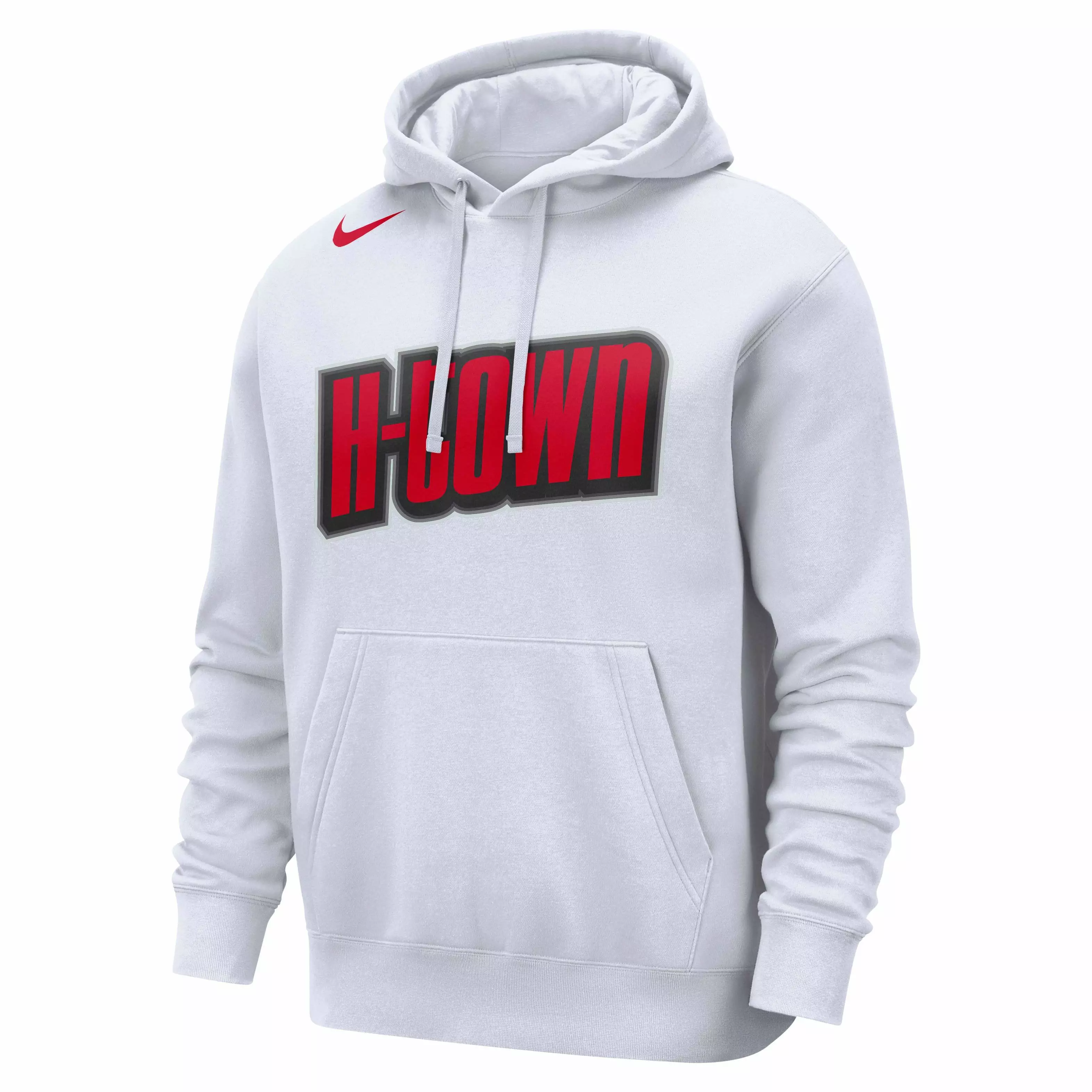 Nike Men's NBA Houston Rockets CE Club Fleece Pullover Hoodie - WHITE