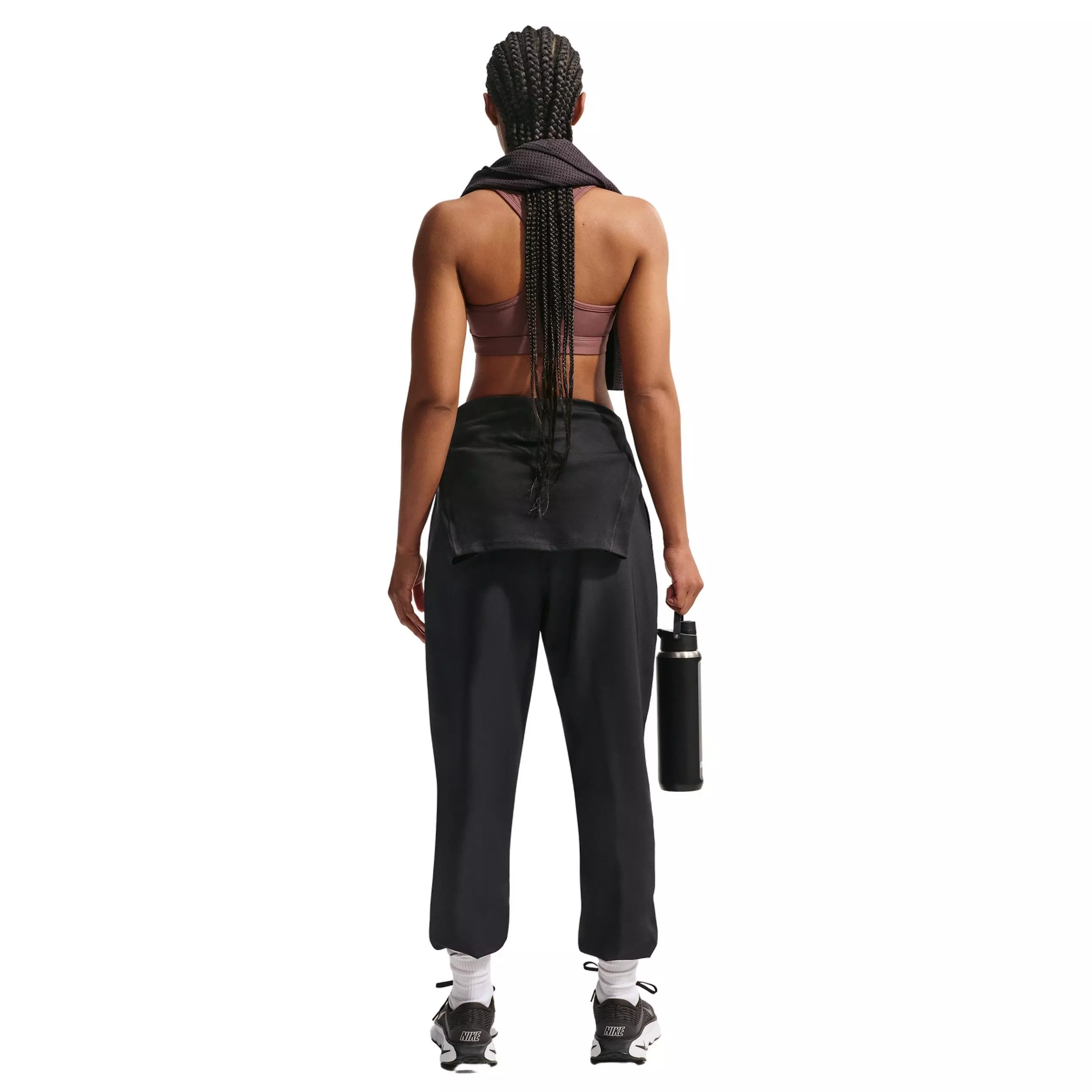 Nike Women's One Dri-FIT High-Waisted 7/8 Joggers - BLACK/WHITE