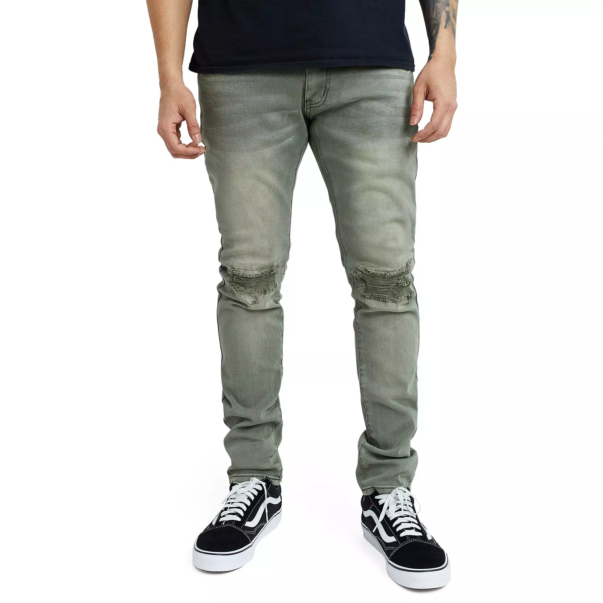 Reason Men's Bradley Skinny Fit Olive Wash Jeans - OLIVE