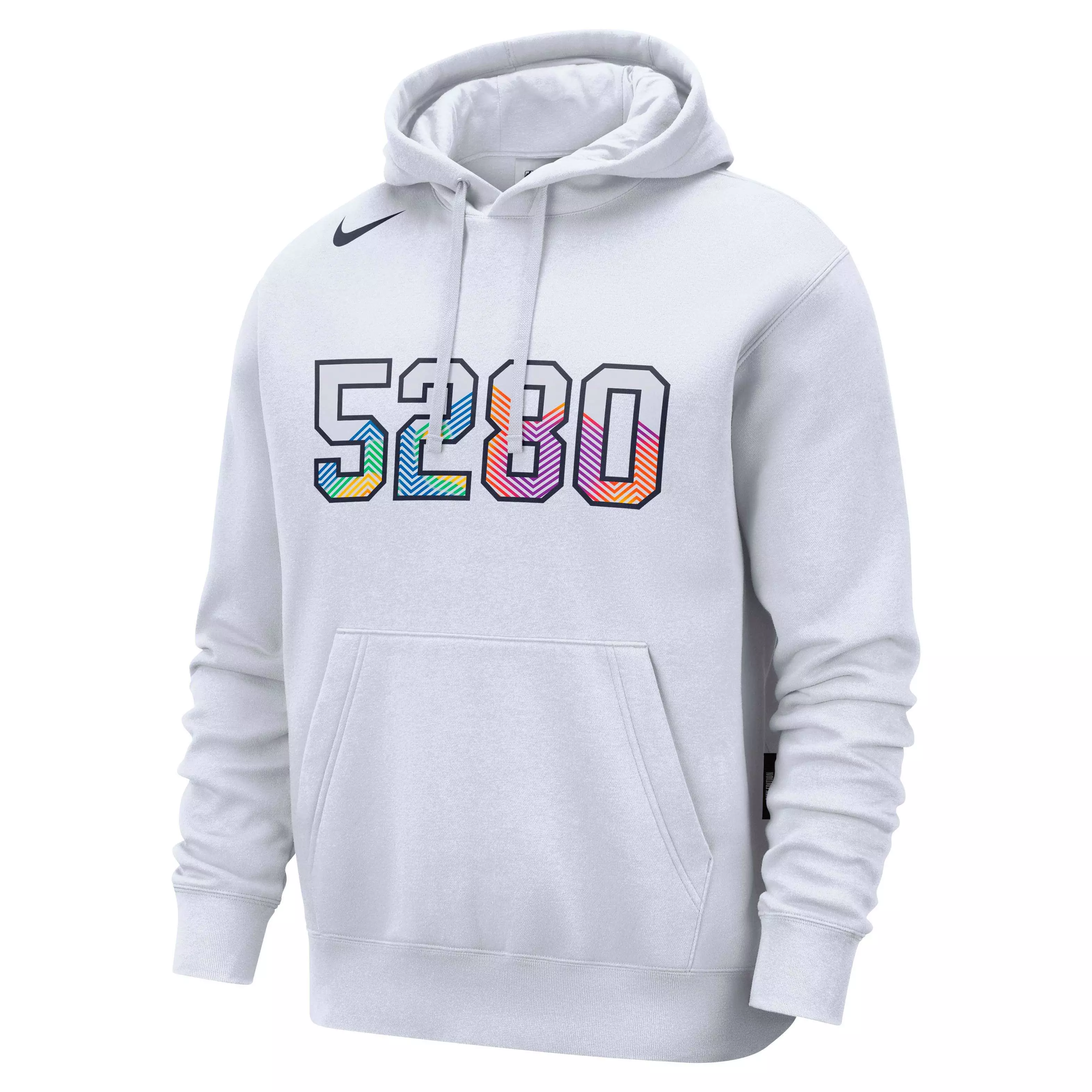 Nike Men's NBA Denver Nuggets CE Club Fleece Pullover Hoodie - WHITE