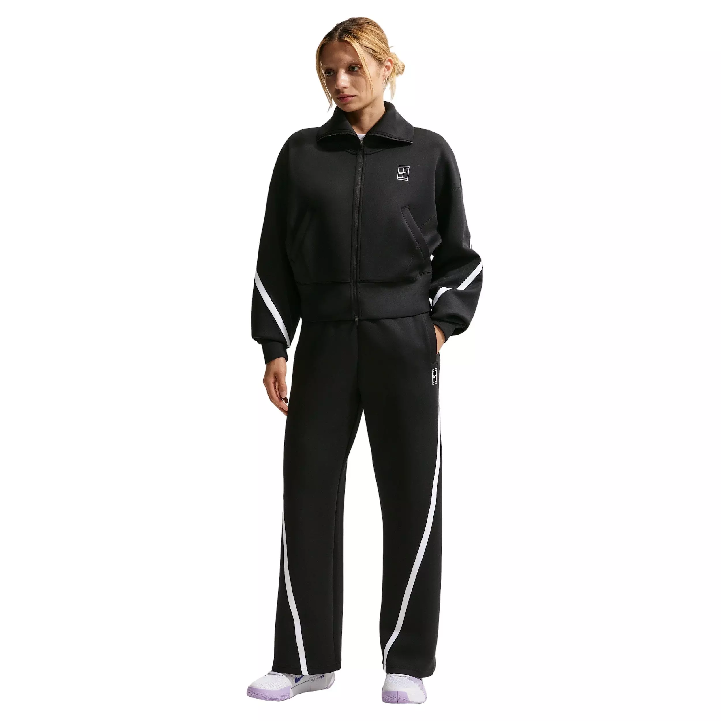 Nike Women's Advantage Dri-FIT Mid-Rise Tennis Pants - BLACK/WHITE