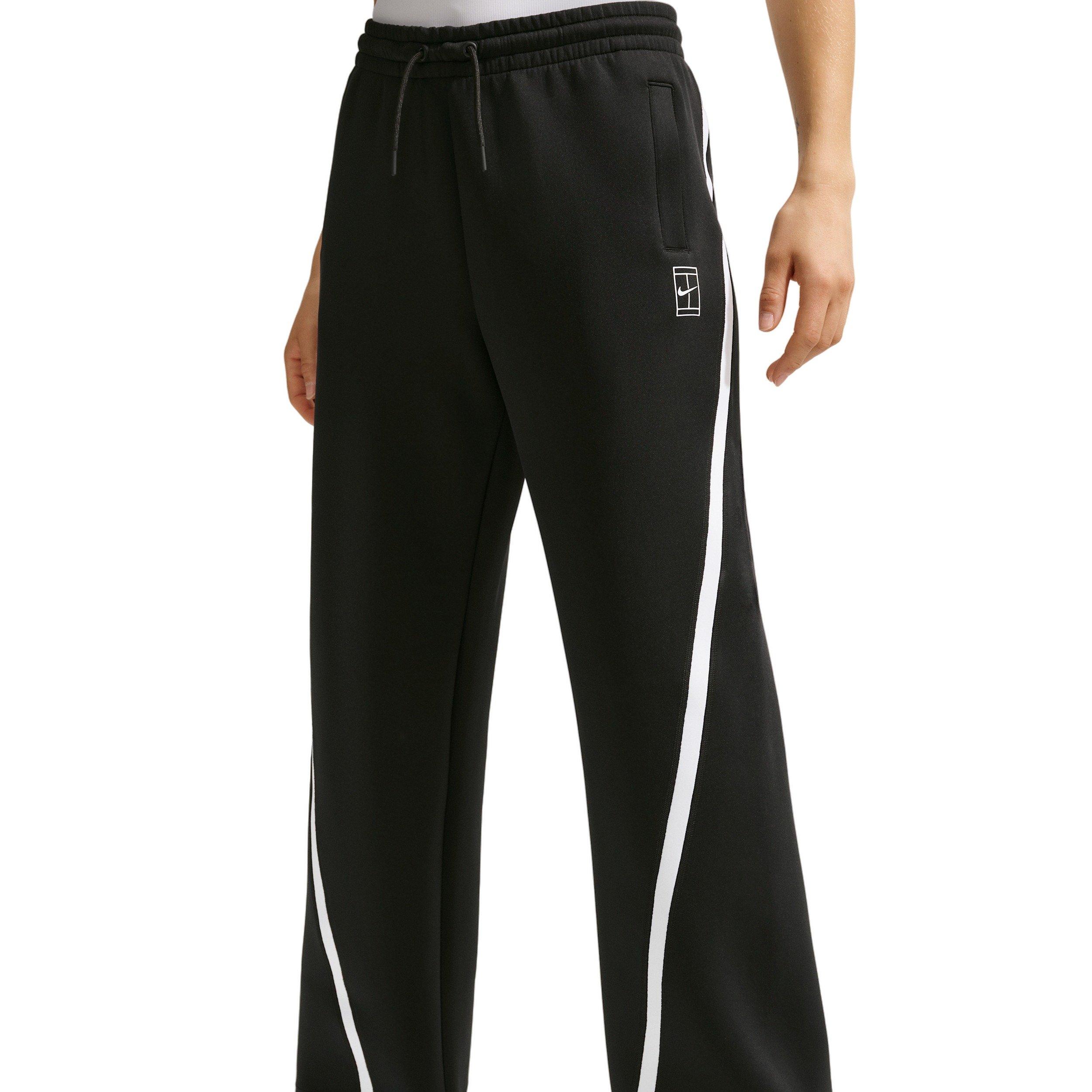 Nike Women's Advantage Dri-FIT Mid-Rise Tennis Pants - BLACK/WHITE Thumbnail View 3