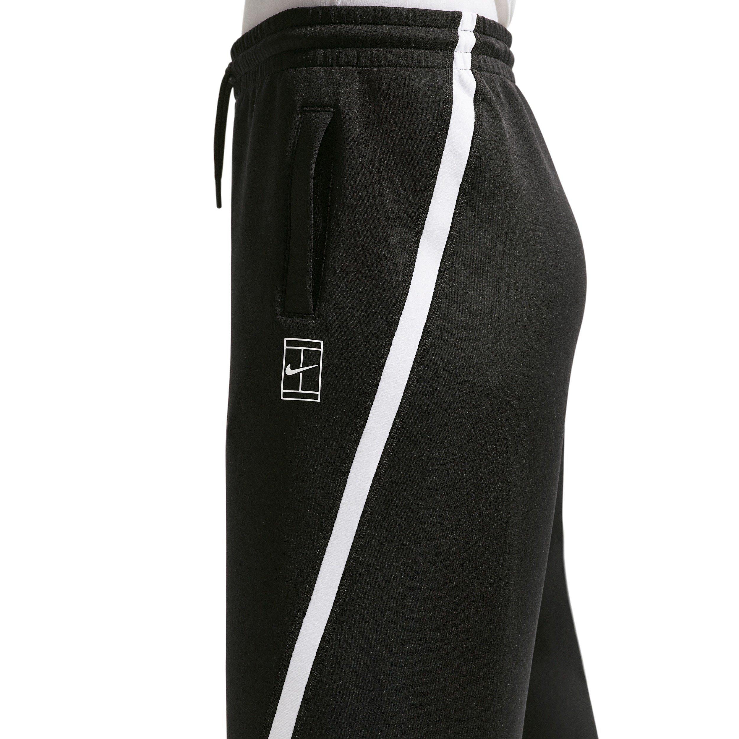Nike Women's Advantage Dri-FIT Mid-Rise Tennis Pants - BLACK/WHITE Thumbnail View 4