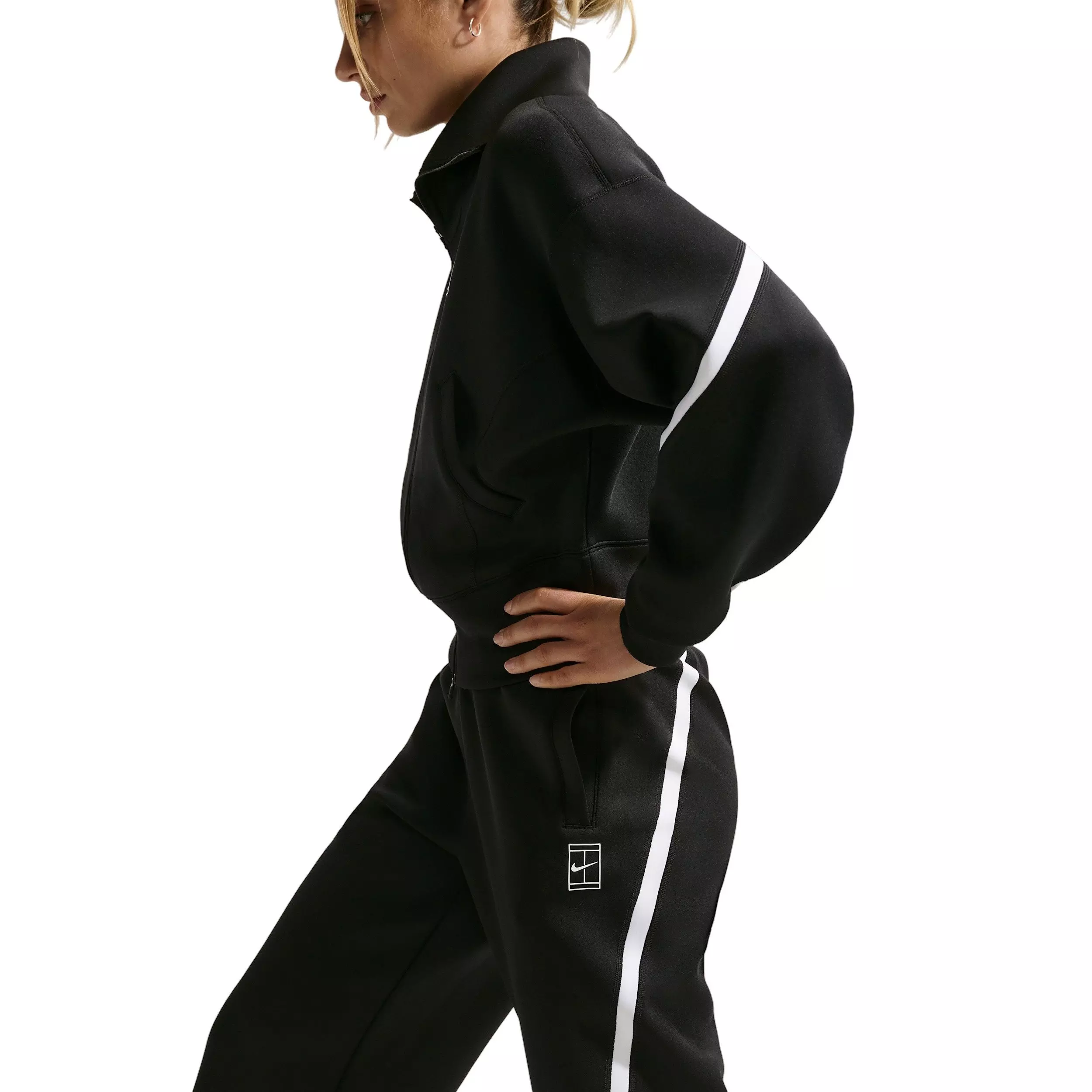 Nike Women's Advantage Dri-FIT Mid-Rise Tennis Pants - BLACK/WHITE