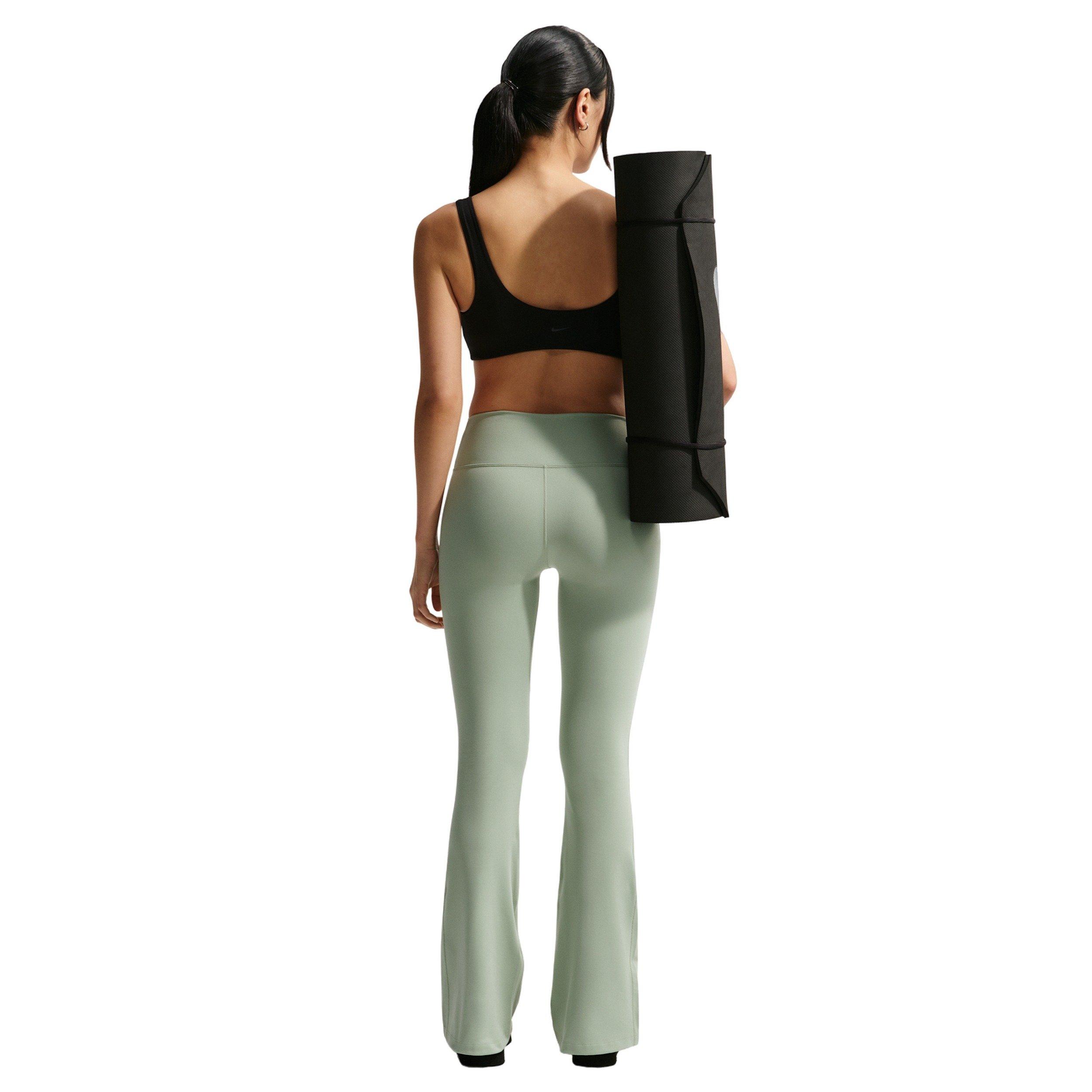 Nike Women's One High-Waisted Flared Leggings - Steam Green/White - STEAM GREEN/WHITE Thumbnail View 2