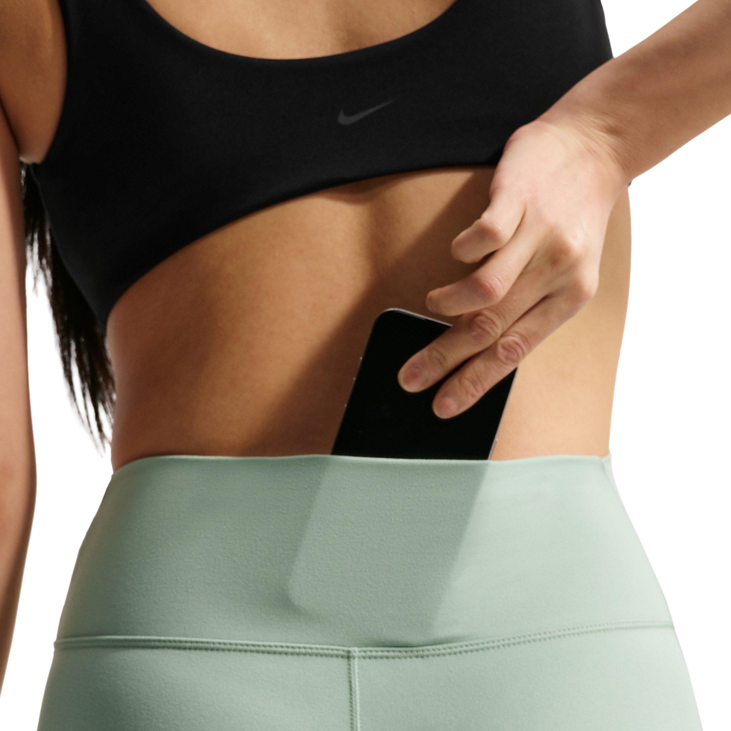 Nike Women's One High-Waisted Flared Leggings - Steam Green/White - STEAM GREEN/WHITE Thumbnail View 6