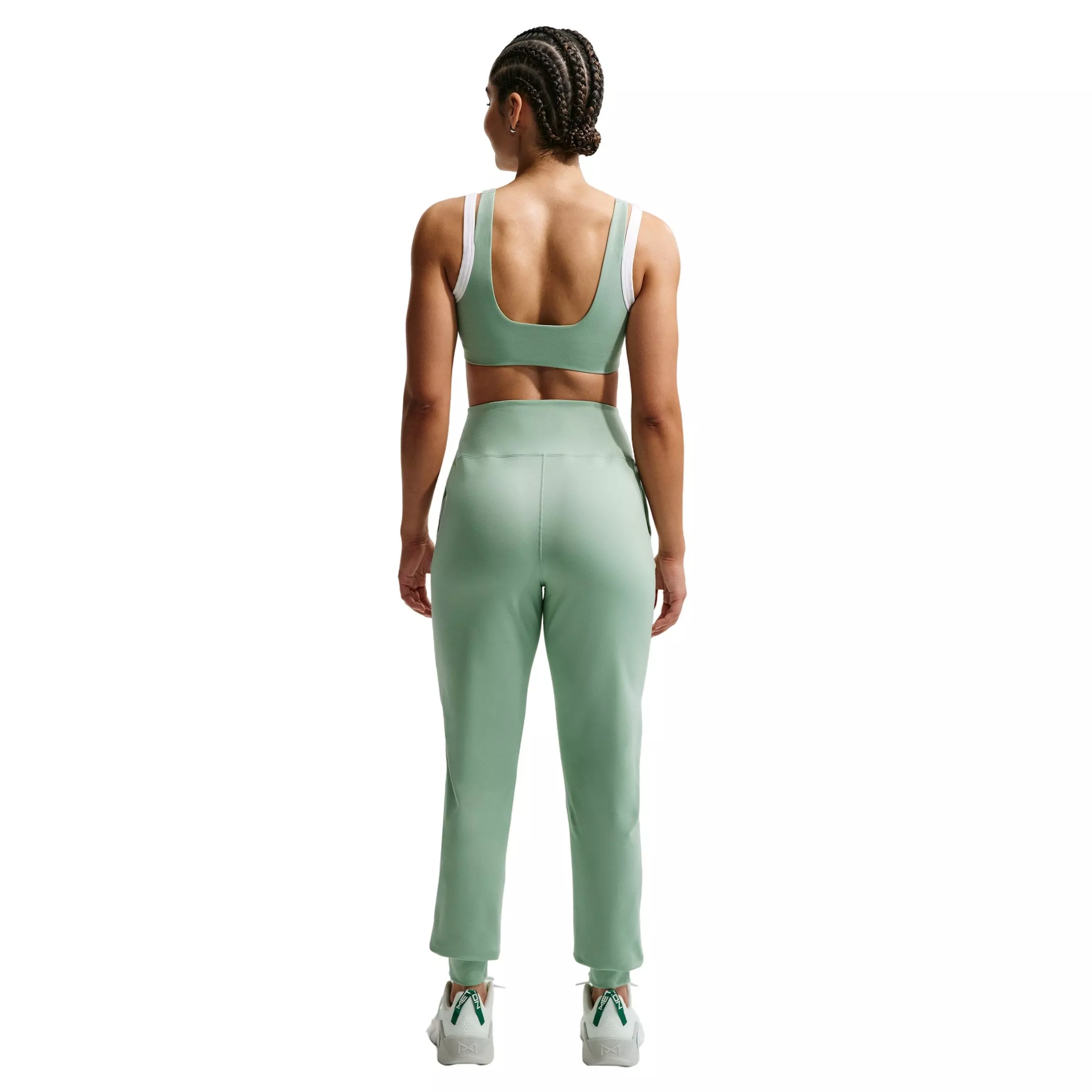 Nike Women's One High-Waisted Full-Length Knit Joggers - Green/White - GREEN/WHITE