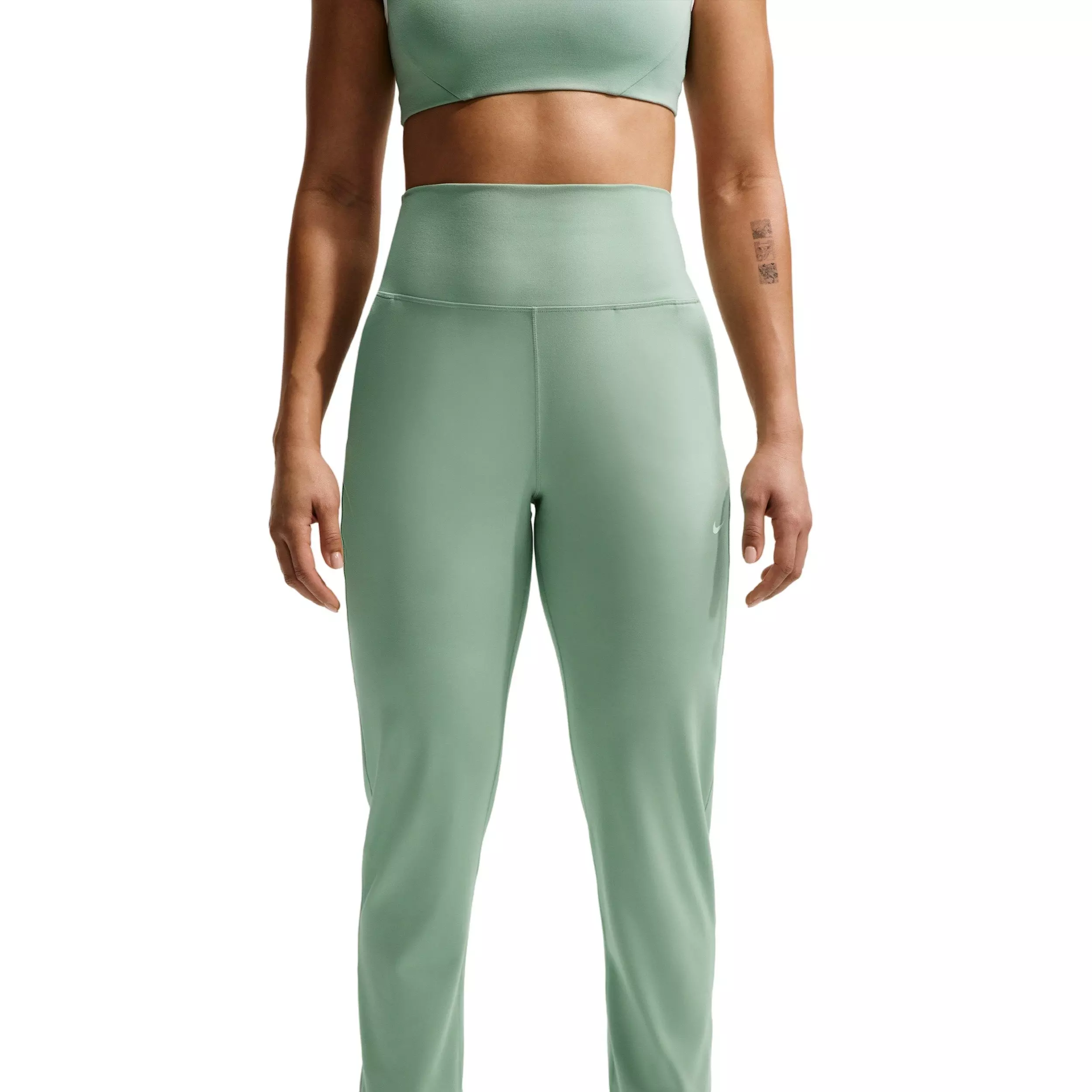 Nike Women's One High-Waisted Full-Length Knit Joggers - Green/White - GREEN/WHITE