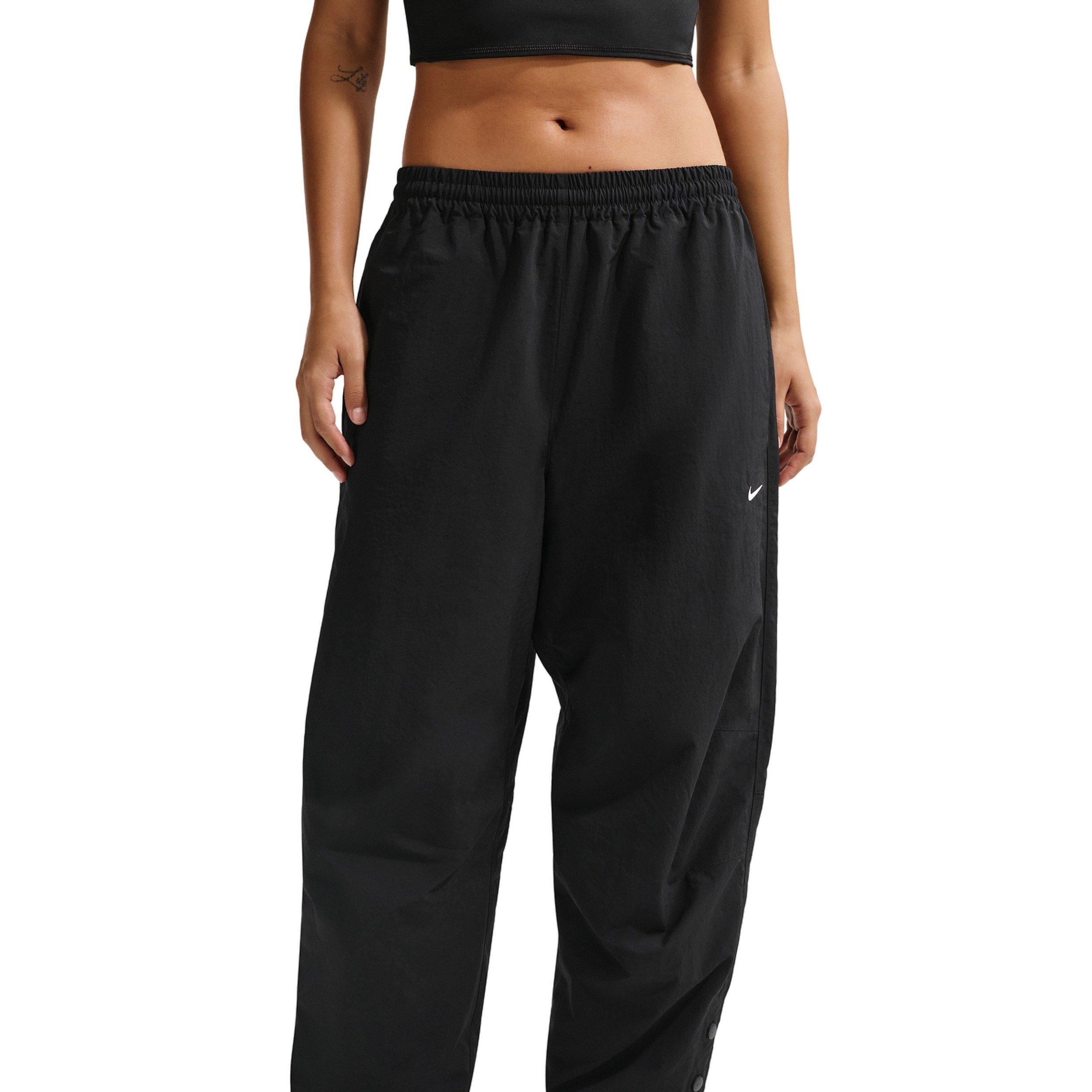 Nike Women's Sportswear Oversized High-Waisted Woven Pants - BLACK/OFF-WHITE Thumbnail View 3