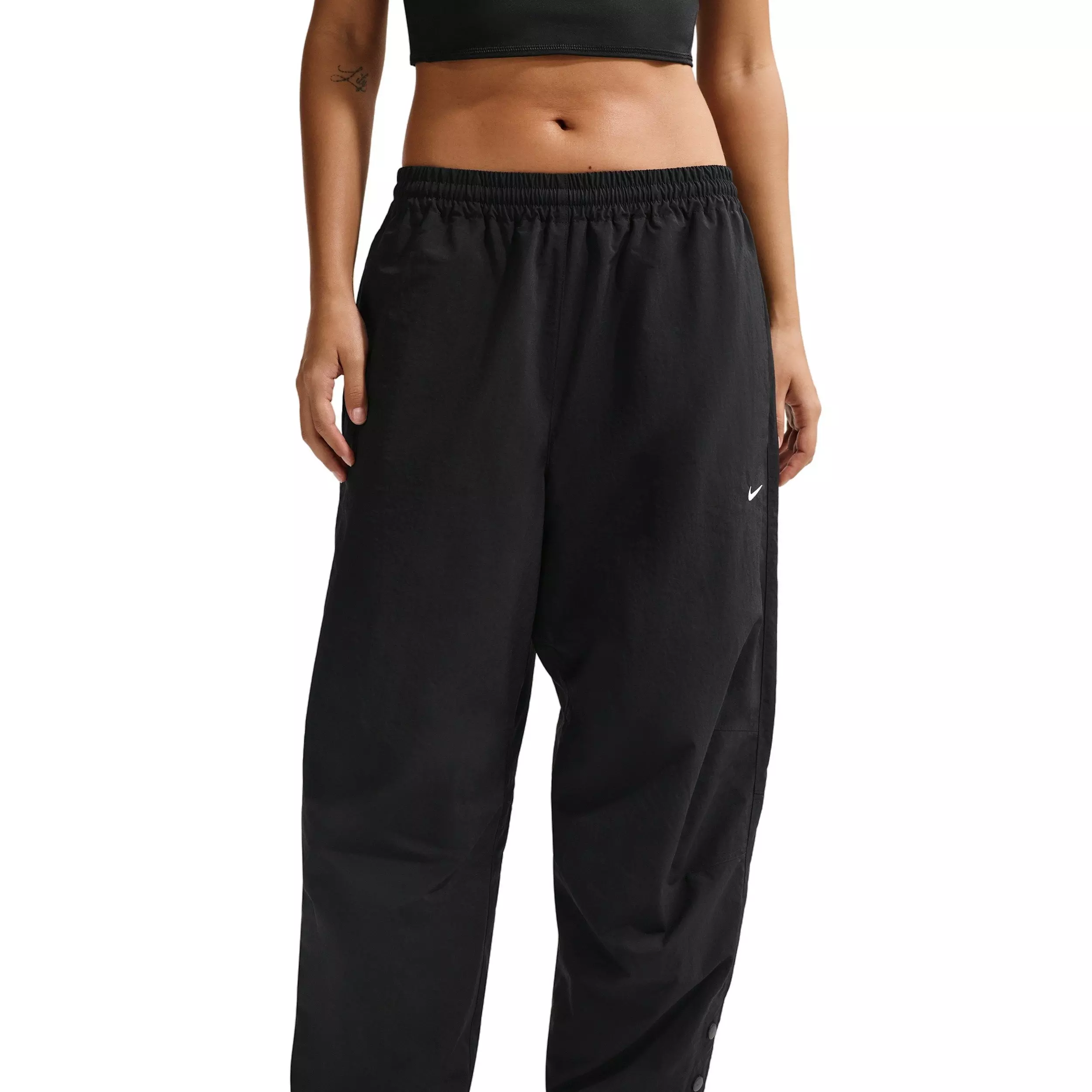 Nike Women's Sportswear Oversized High-Waisted Woven Pants - BLACK/OFF-WHITE