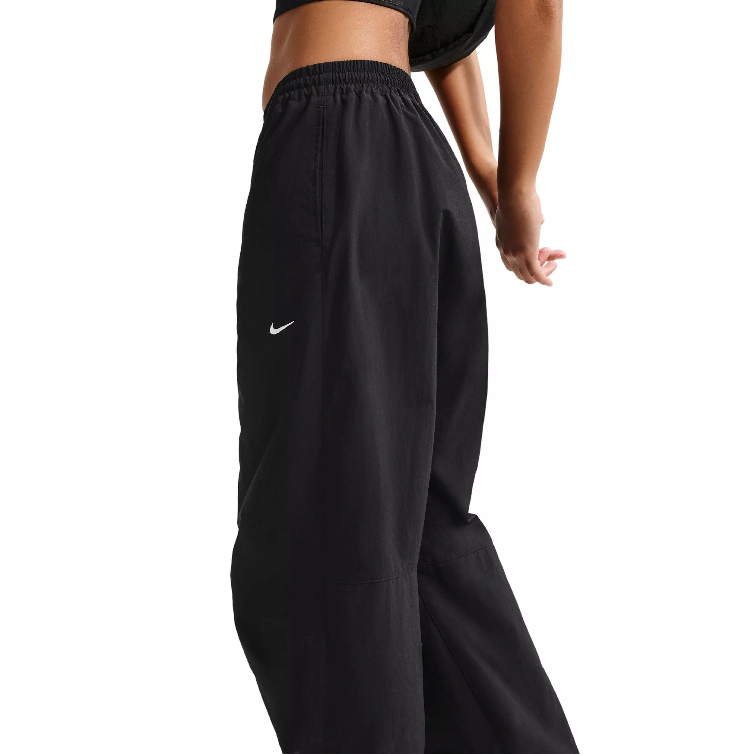 Nike Women's Sportswear Oversized High-Waisted Woven Pants - BLACK/OFF-WHITE