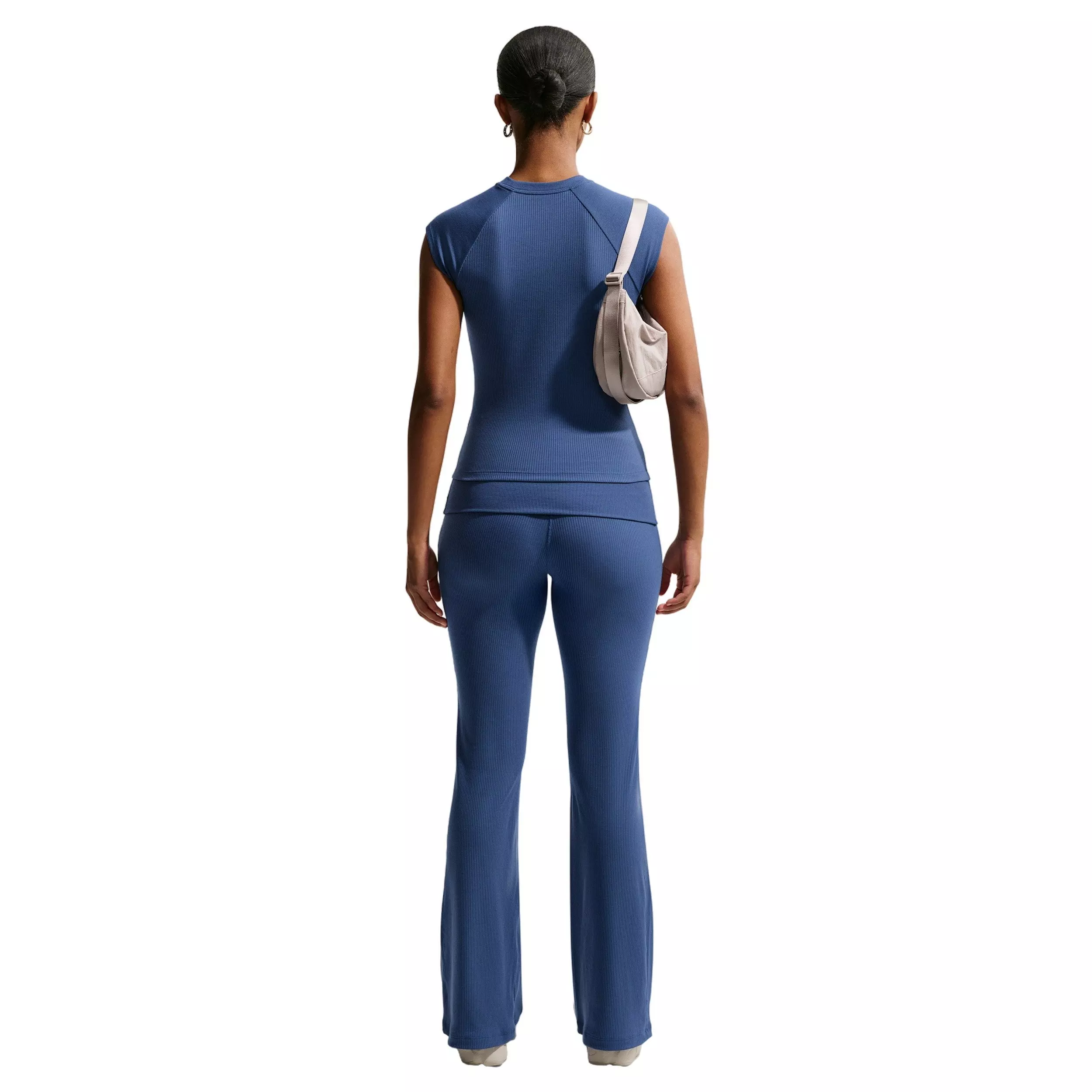 Nike Women's Sportswear Chill Knit Mid-Rise Tight Ribbed Pants - Navy - NAVY