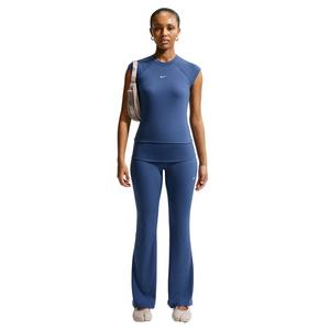 Nike Women's Sportswear Chill Knit Mid-Rise Tight Ribbed Pants - Navy