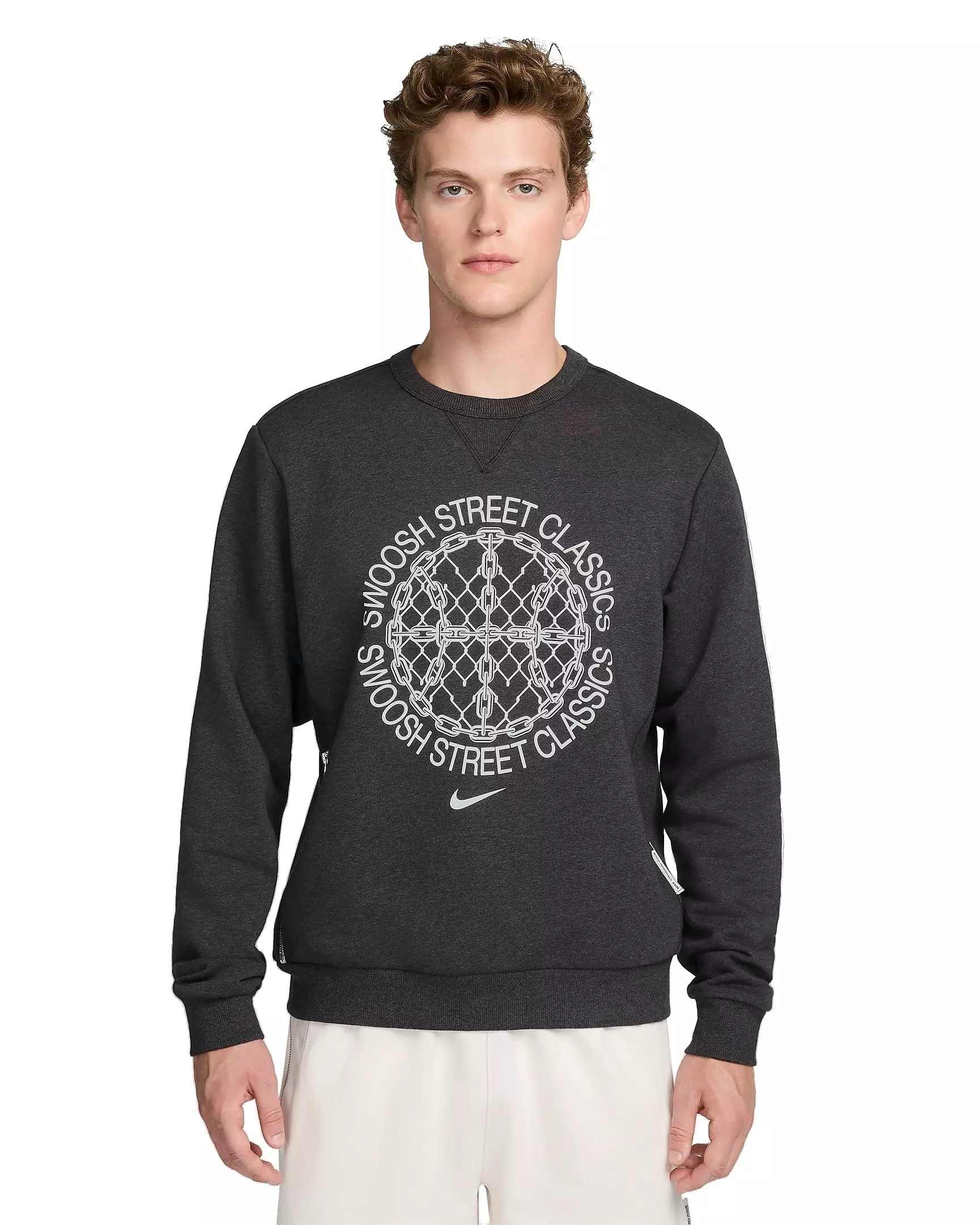 Nike Men's Standard Issue Dri-FIT Basketball Crewneck Sweatshirt - BLACK