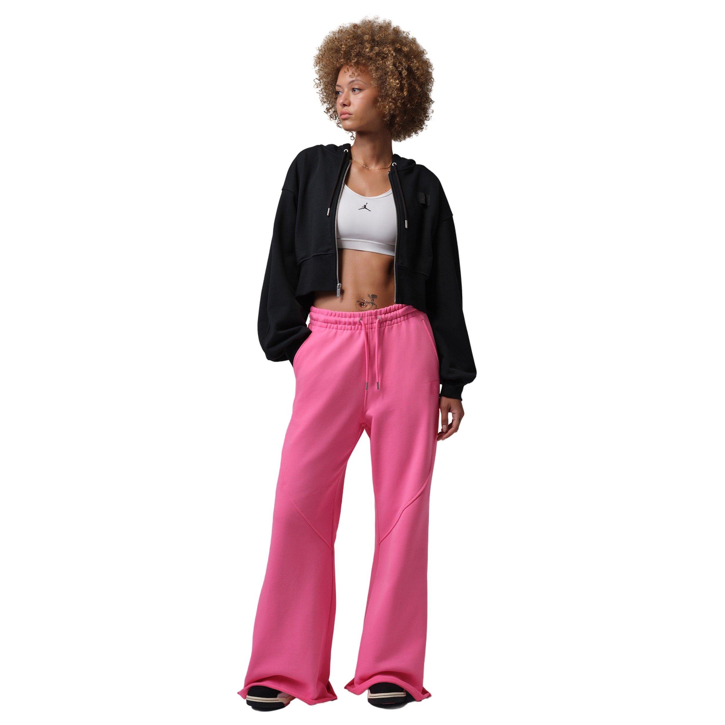 Jordan Women's French Terry Flared Pants - PINK Thumbnail View 4