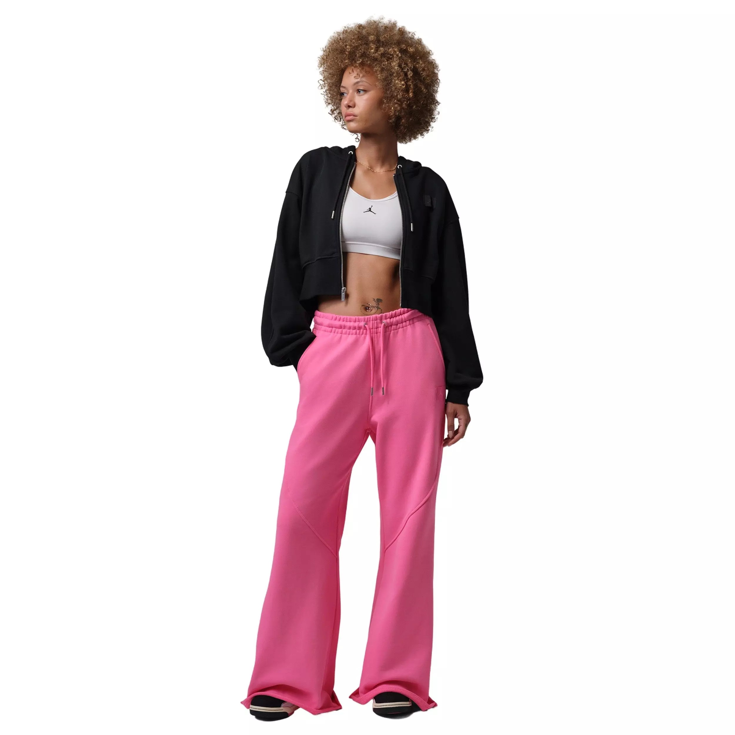 Jordan Women's French Terry Flared Pants - PINK