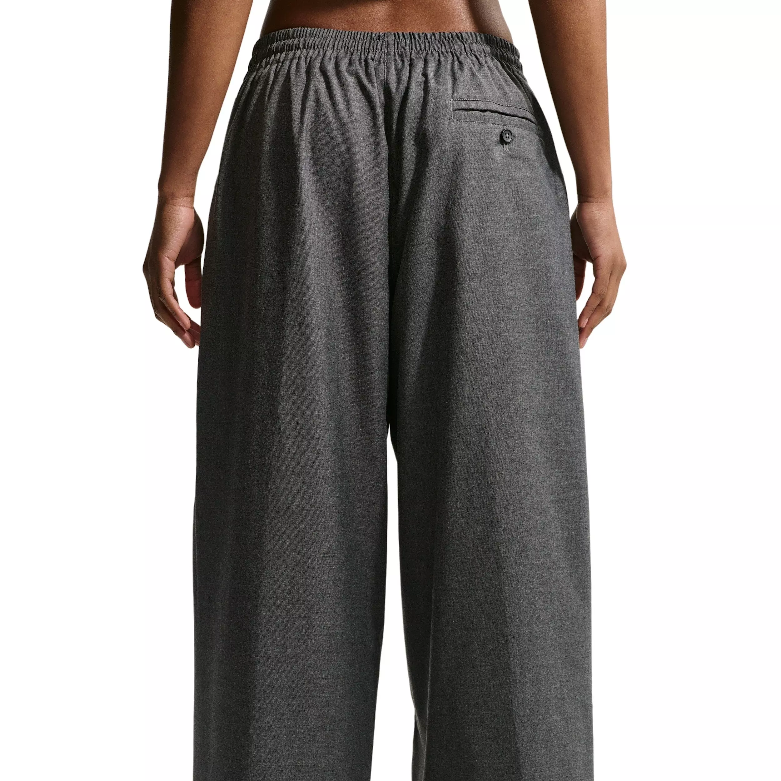 Nike Women's Sportswear Oversized Mid-Rise Woven Pants - BLACK