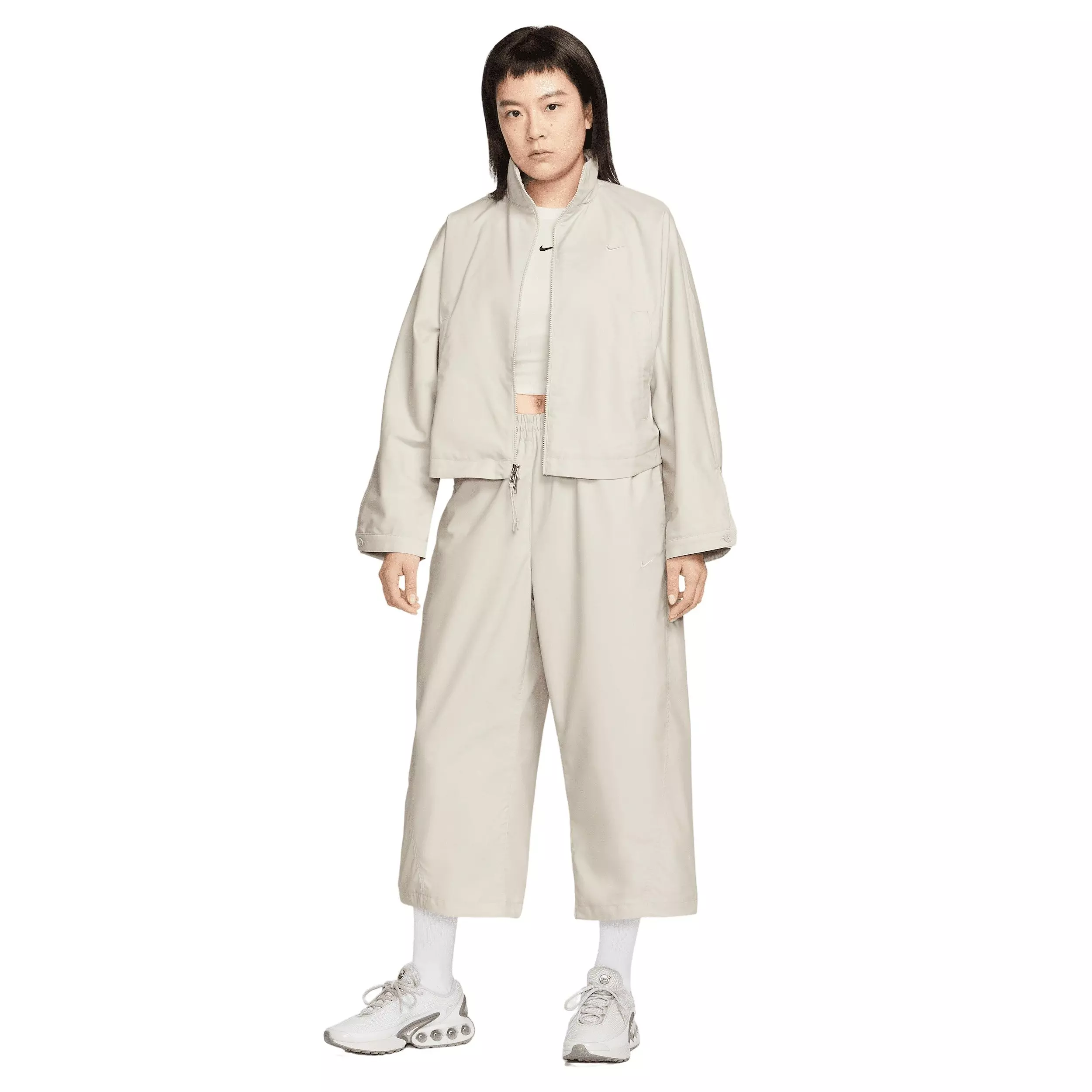 Nike Women's Sportswear Oversized Mid-Rise Woven Pants - BONE