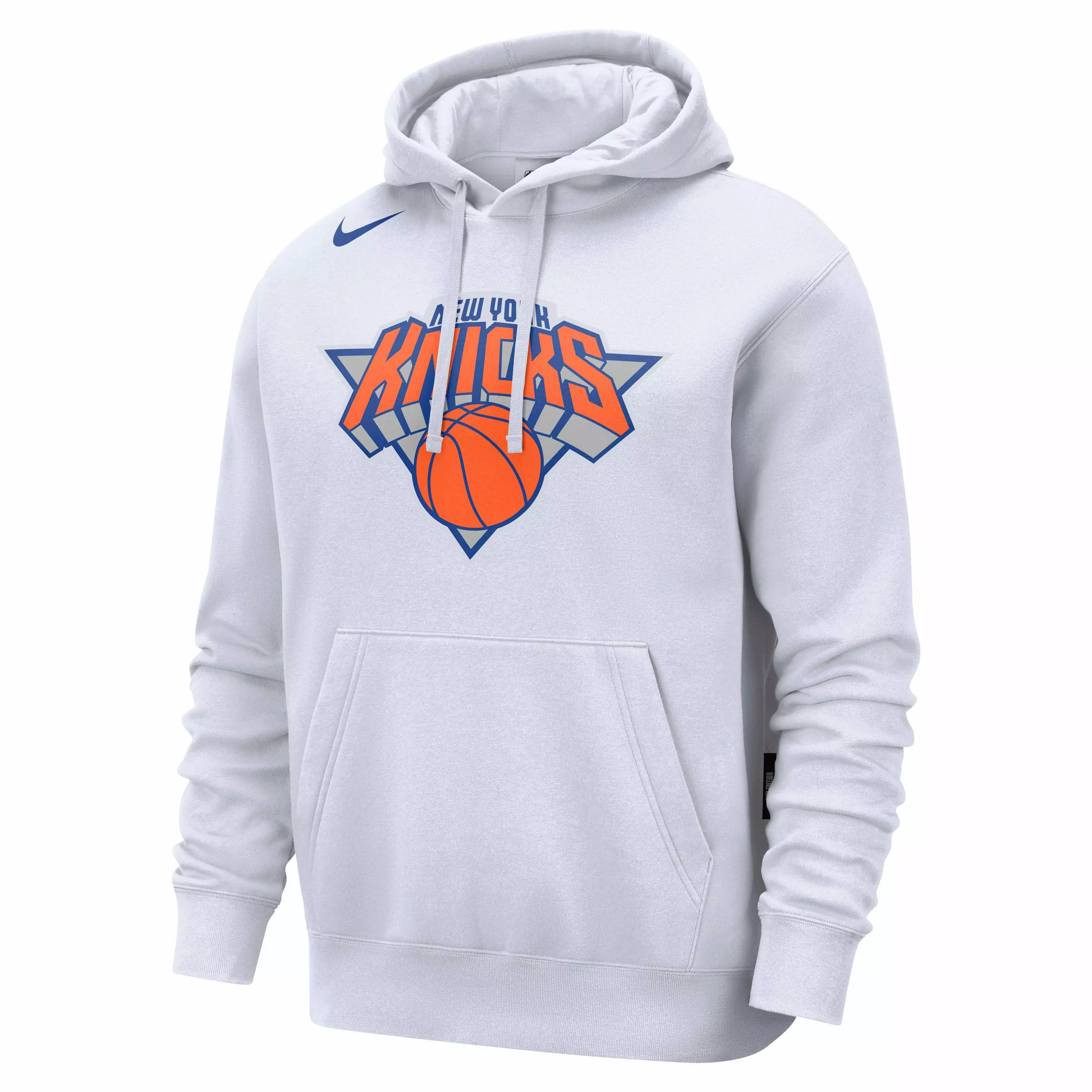 Nike Men's New York Knicks CE Club Fleece Pullover Hoodie - WHITE/BLUE