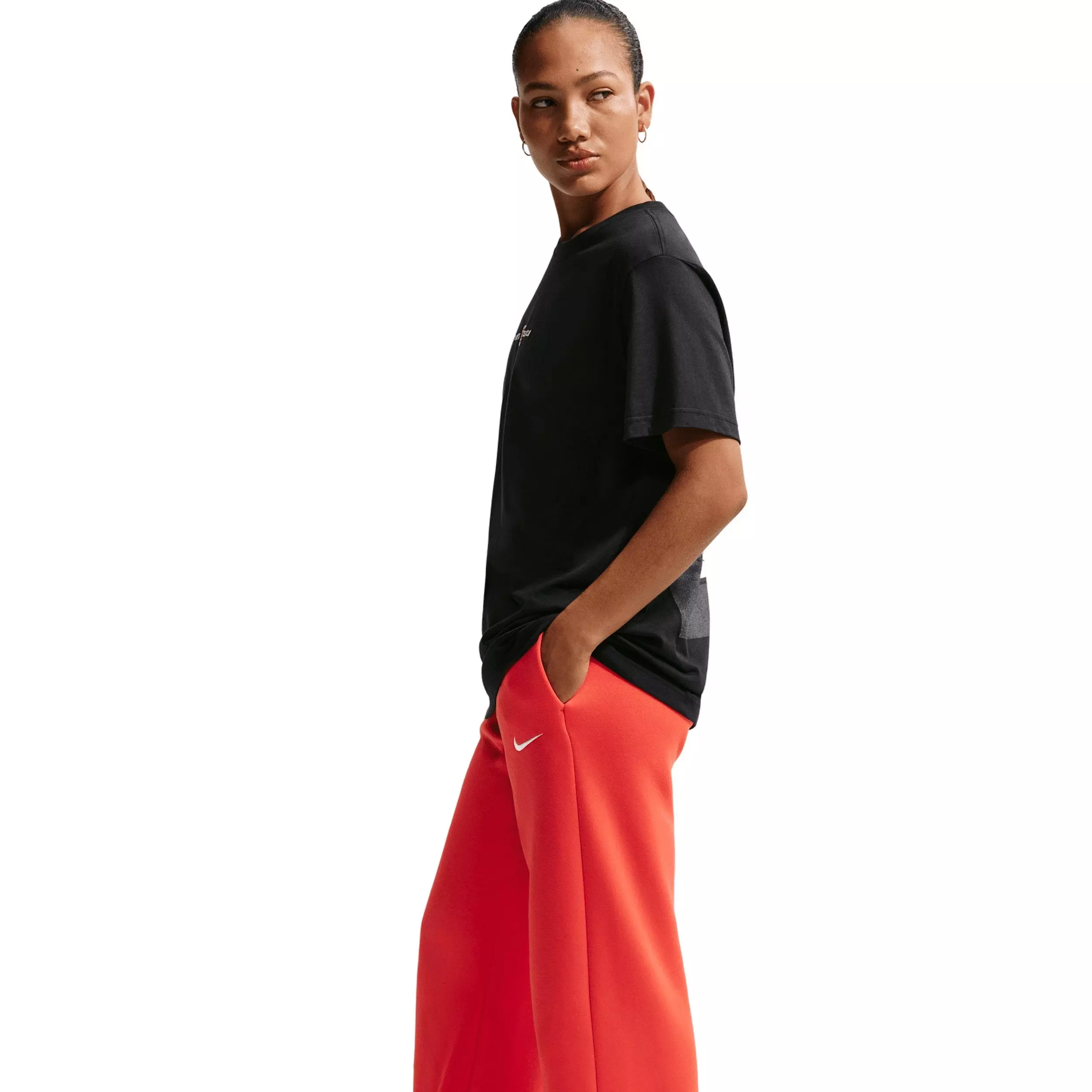 Nike Women's Sportswear Phoenix Fleece High-Waisted Wide-Leg Pants - CRIMSON