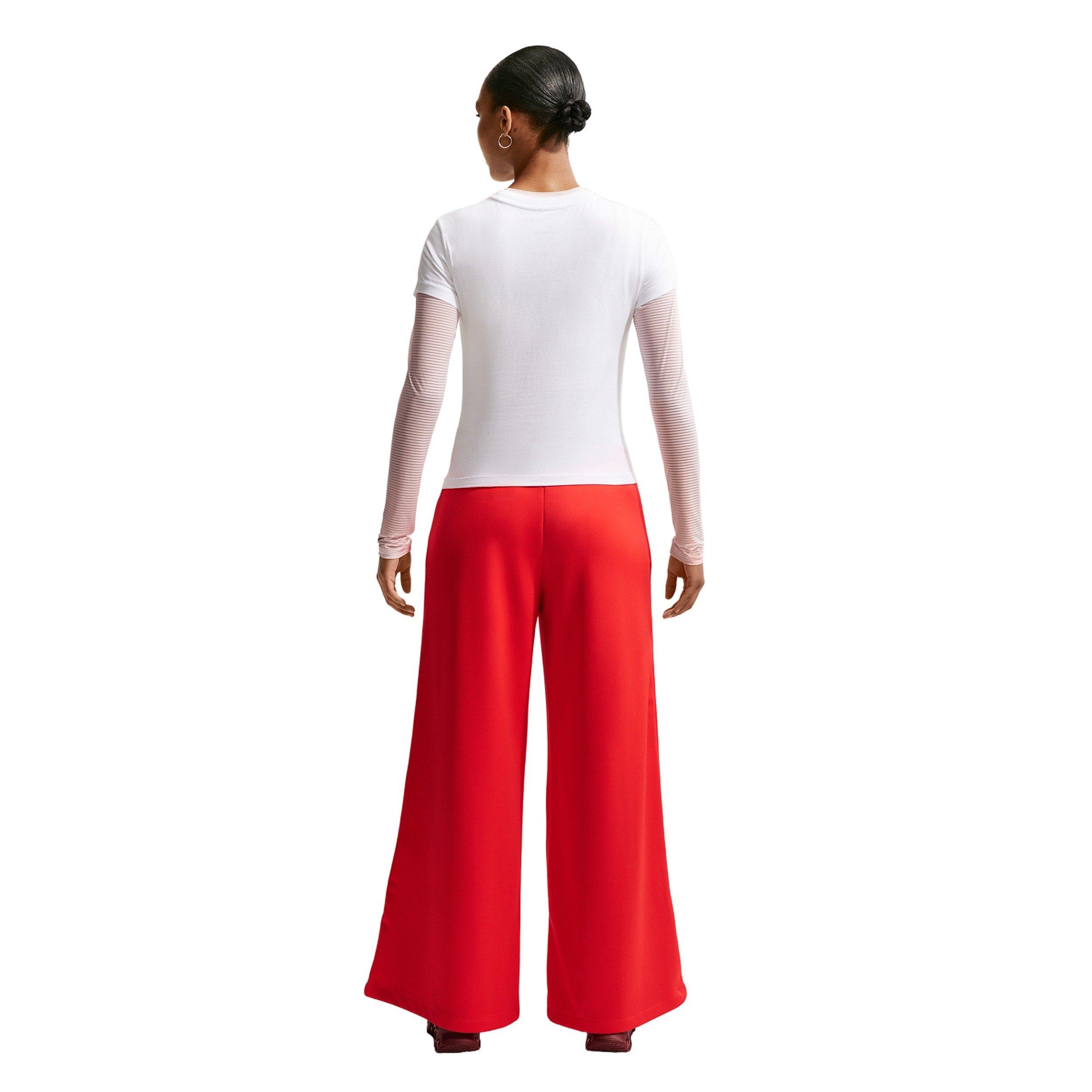 Nike Women's Sportswear Mid-Rise Wide-Leg Track Pants - CRIMSON Thumbnail View 2