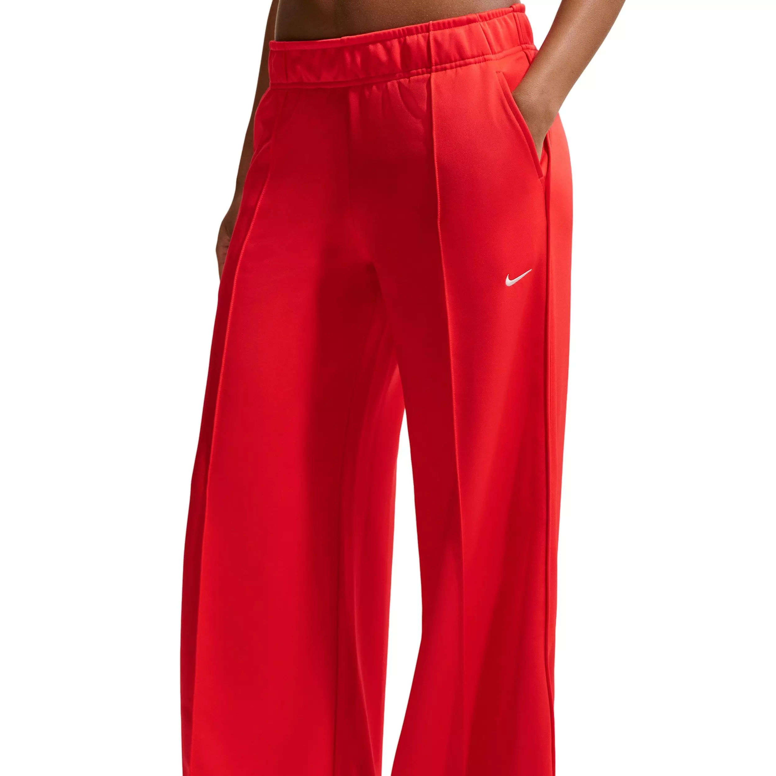 Nike Women's Sportswear Mid-Rise Wide-Leg Track Pants - CRIMSON