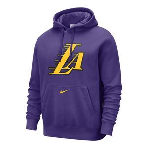 Nike Men's Los Angeles Lakers Club City Edition NBA Fleece Pullover Hoodie - Purple