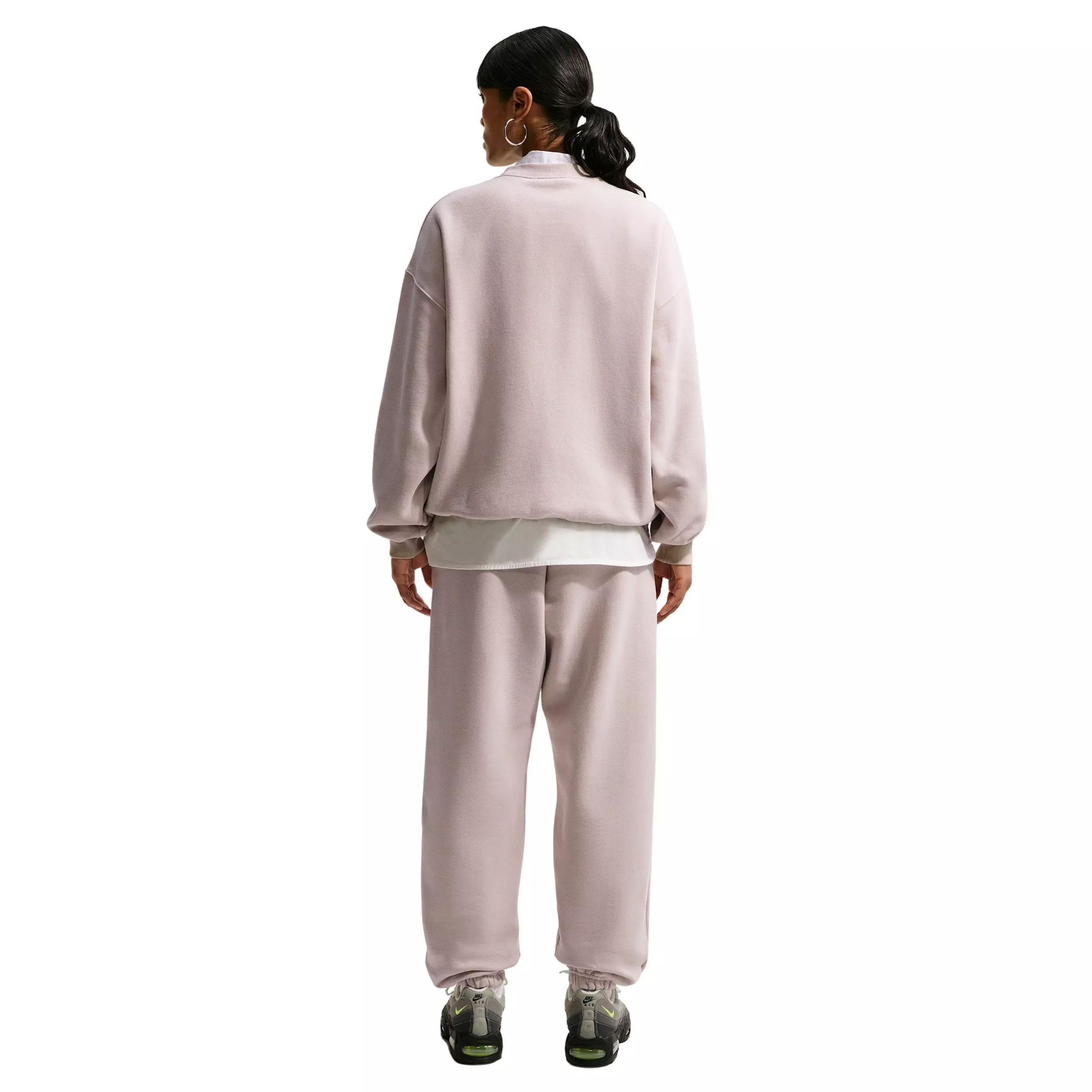 Nike Women's Studio Fleece Med-Weight High-Rise Oversized Cuff Pants - CREAM