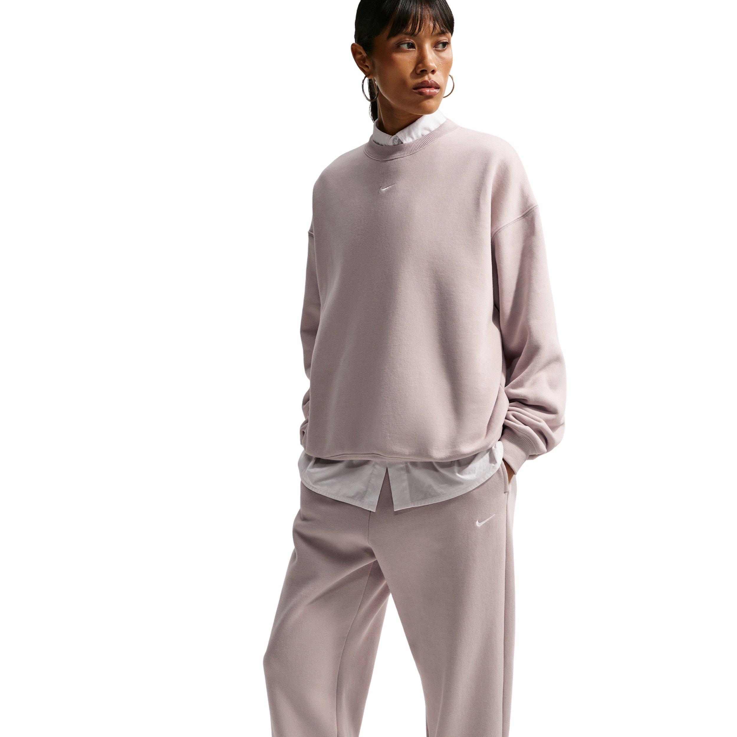 Nike Women's Studio Fleece Med-Weight High-Rise Oversized Cuff Pants - CREAM Thumbnail View 5