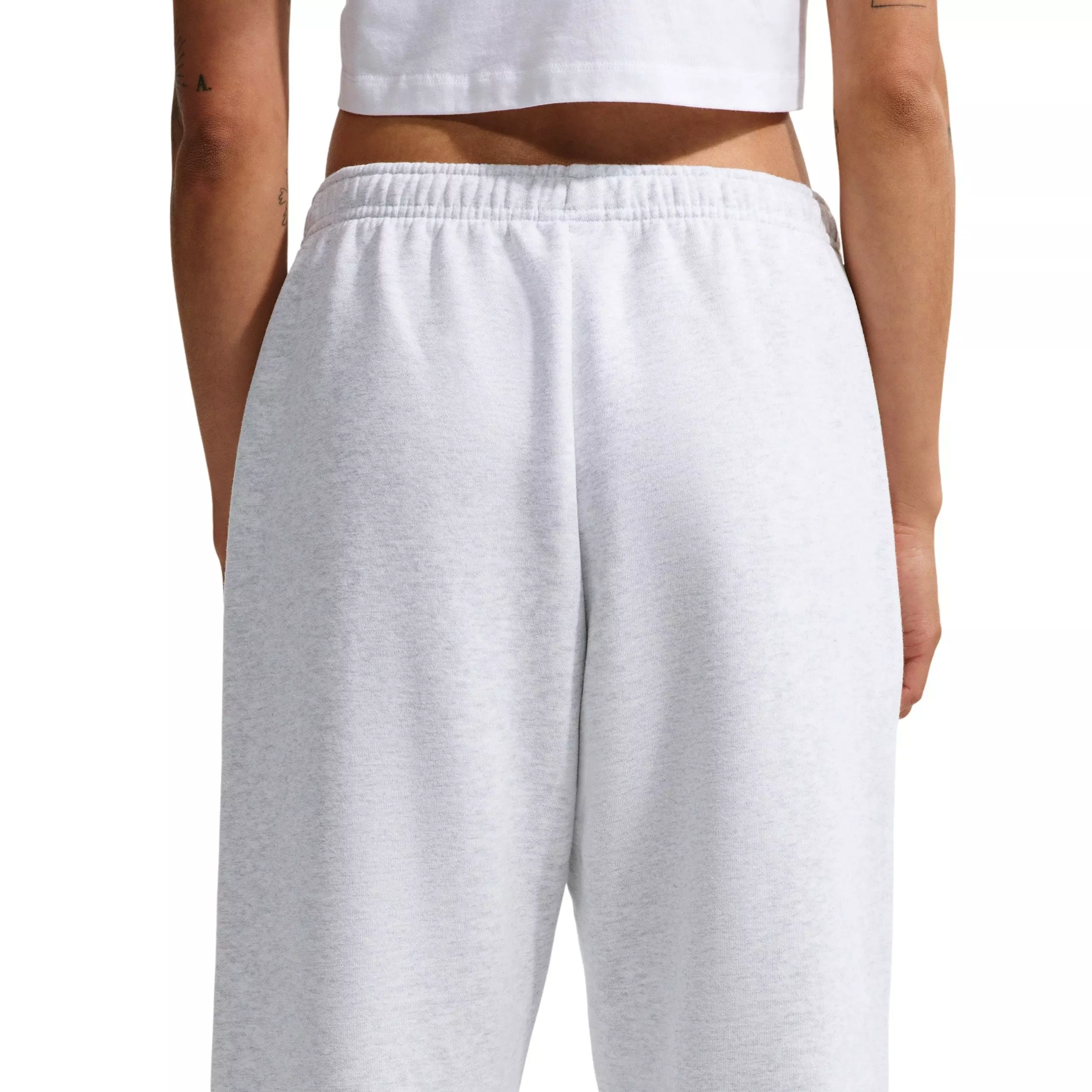 Nike Women's Studio Fleece Med-Weight High-Rise Oversized Cuff Pants - BROWN/BLACK