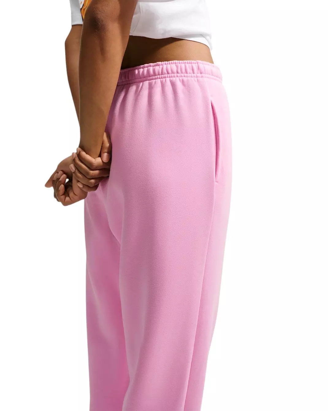 Nike Women's Studio Fleece Med-Weight High-Rise Oversized Cuff Pants - PINK