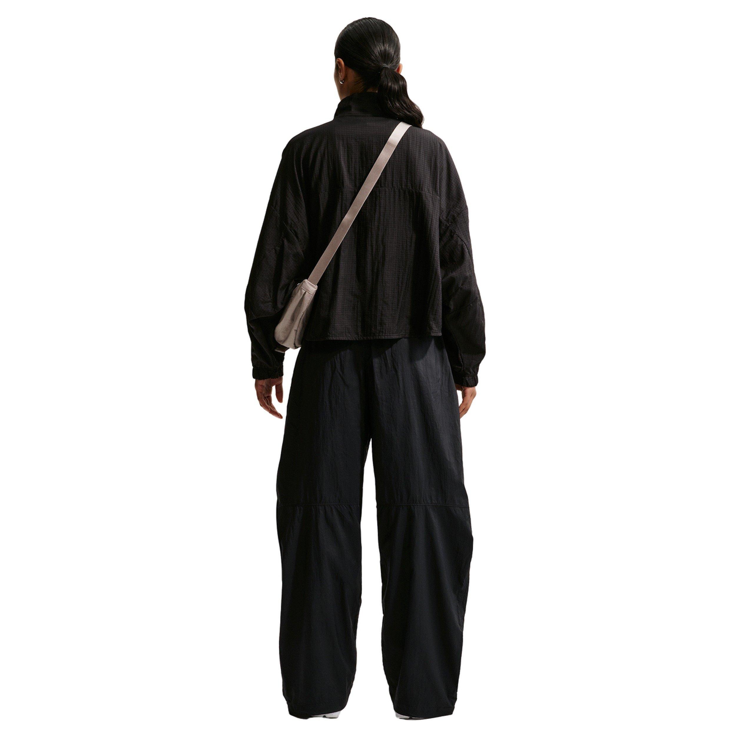 Nike Women's Sportswear Mid-Rise Lightweight UV Pants - Black/Off-White - BLACK/OFF-WHITE Thumbnail View 2