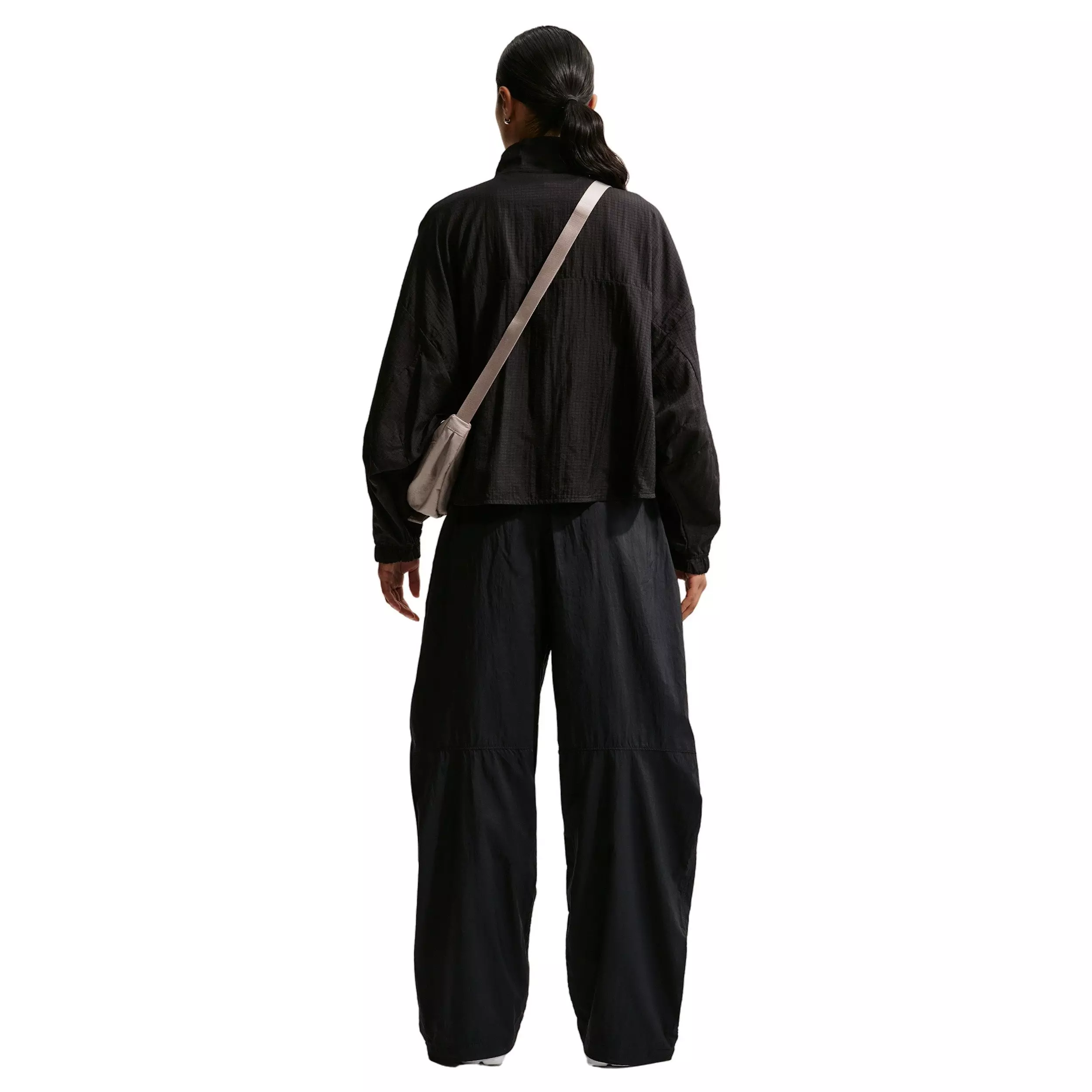 Nike Women's Sportswear Mid-Rise Lightweight UV Pants - Black/Off-White - BLACK/OFF-WHITE