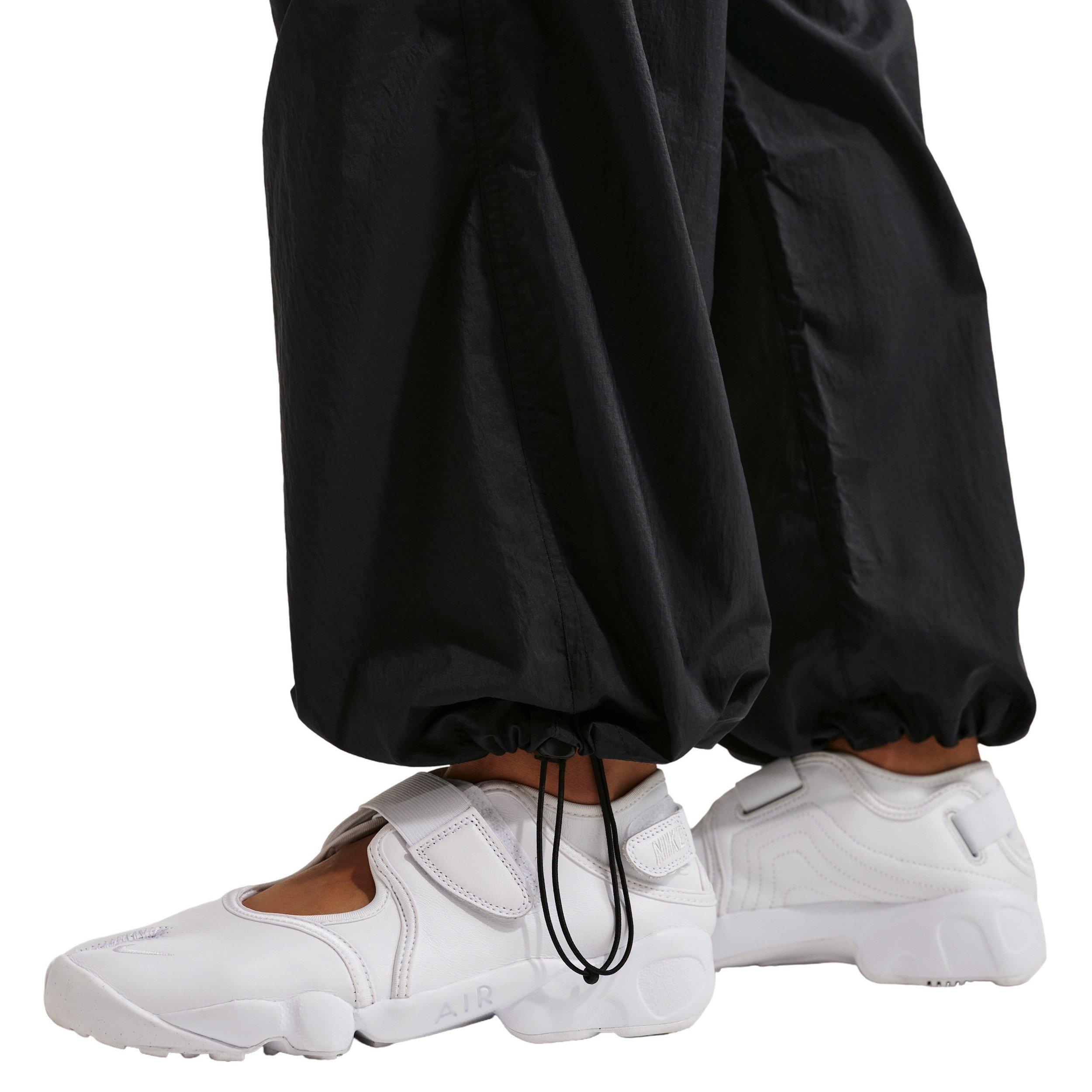 Nike Women's Sportswear Mid-Rise Lightweight UV Pants - Black/Off-White - BLACK/OFF-WHITE Thumbnail View 6