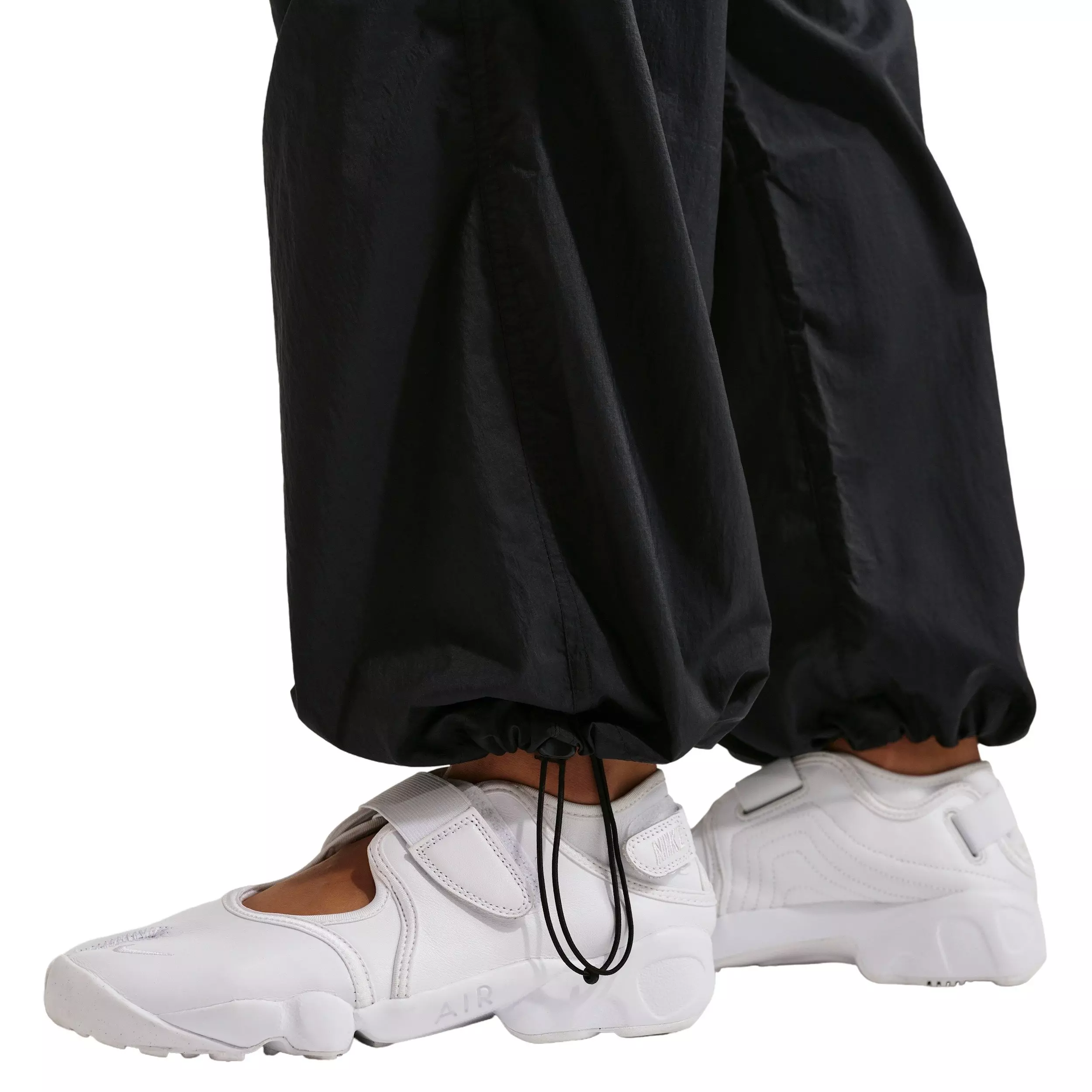 Nike Women's Sportswear Mid-Rise Lightweight UV Pants - Black/Off-White - BLACK/OFF-WHITE