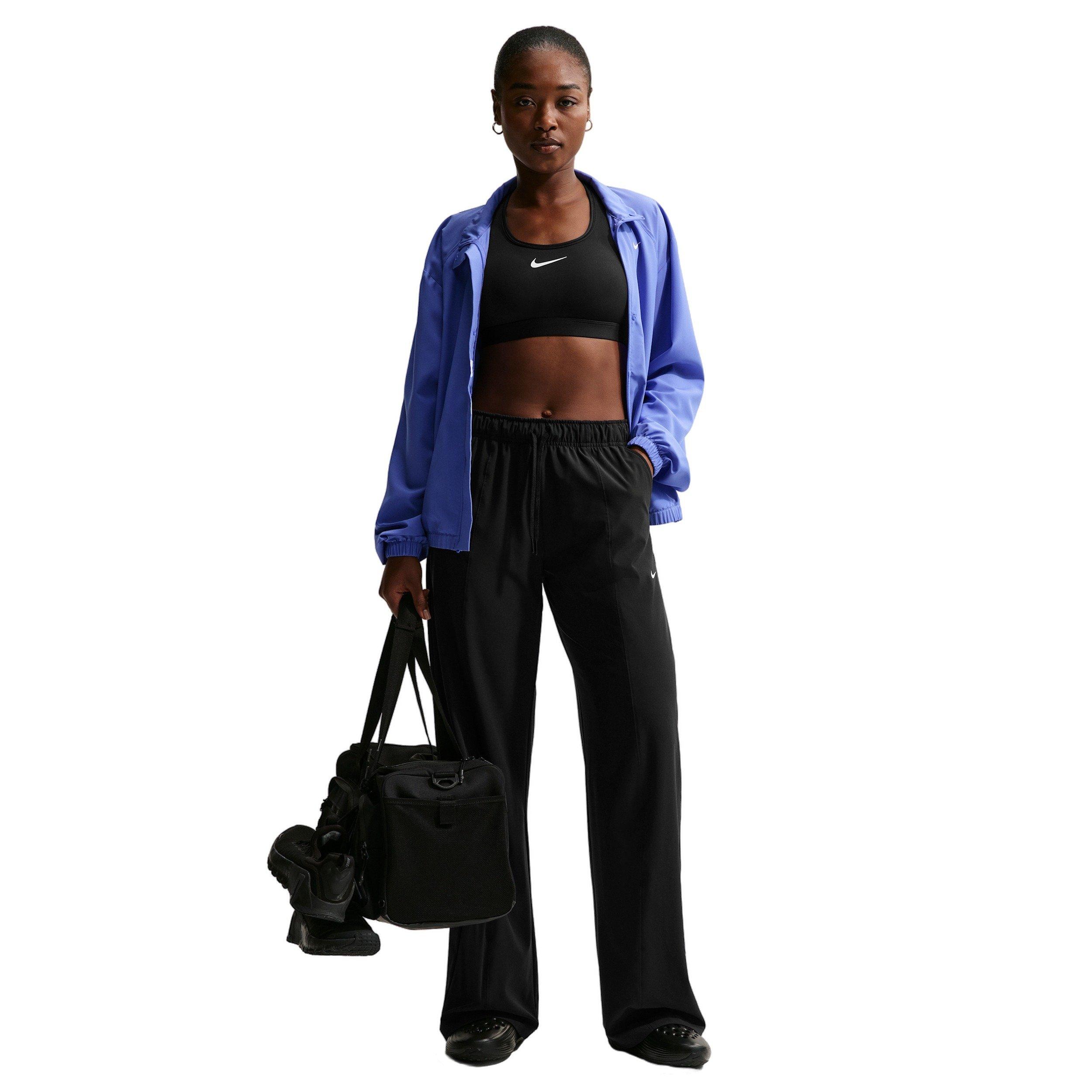 Nike Women's One Dri-FIT Woven Wide-Leg Pants - BLACK/WHITE Thumbnail View 1