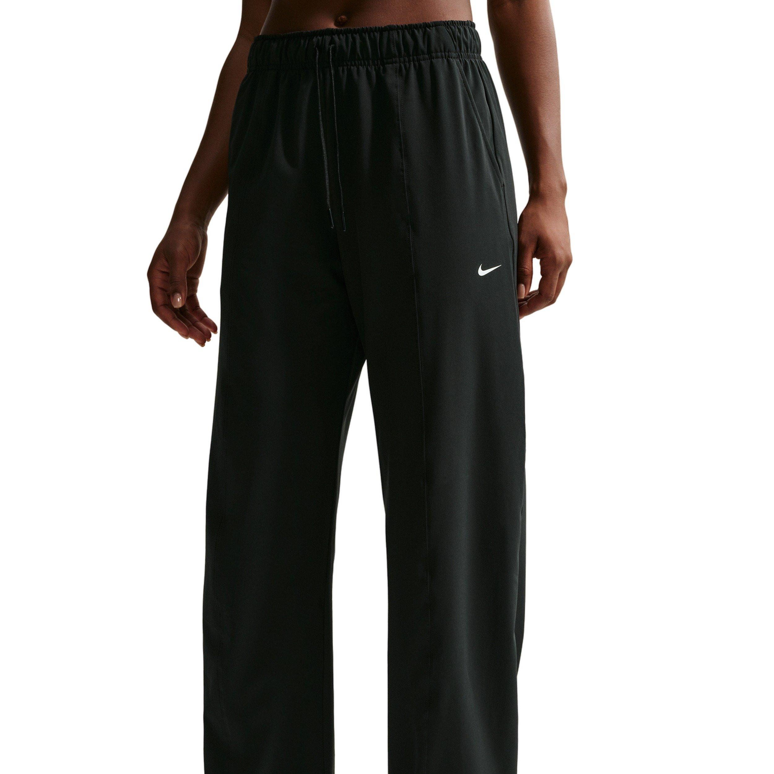 Nike Women's One Dri-FIT Woven Wide-Leg Pants - BLACK/WHITE Thumbnail View 3