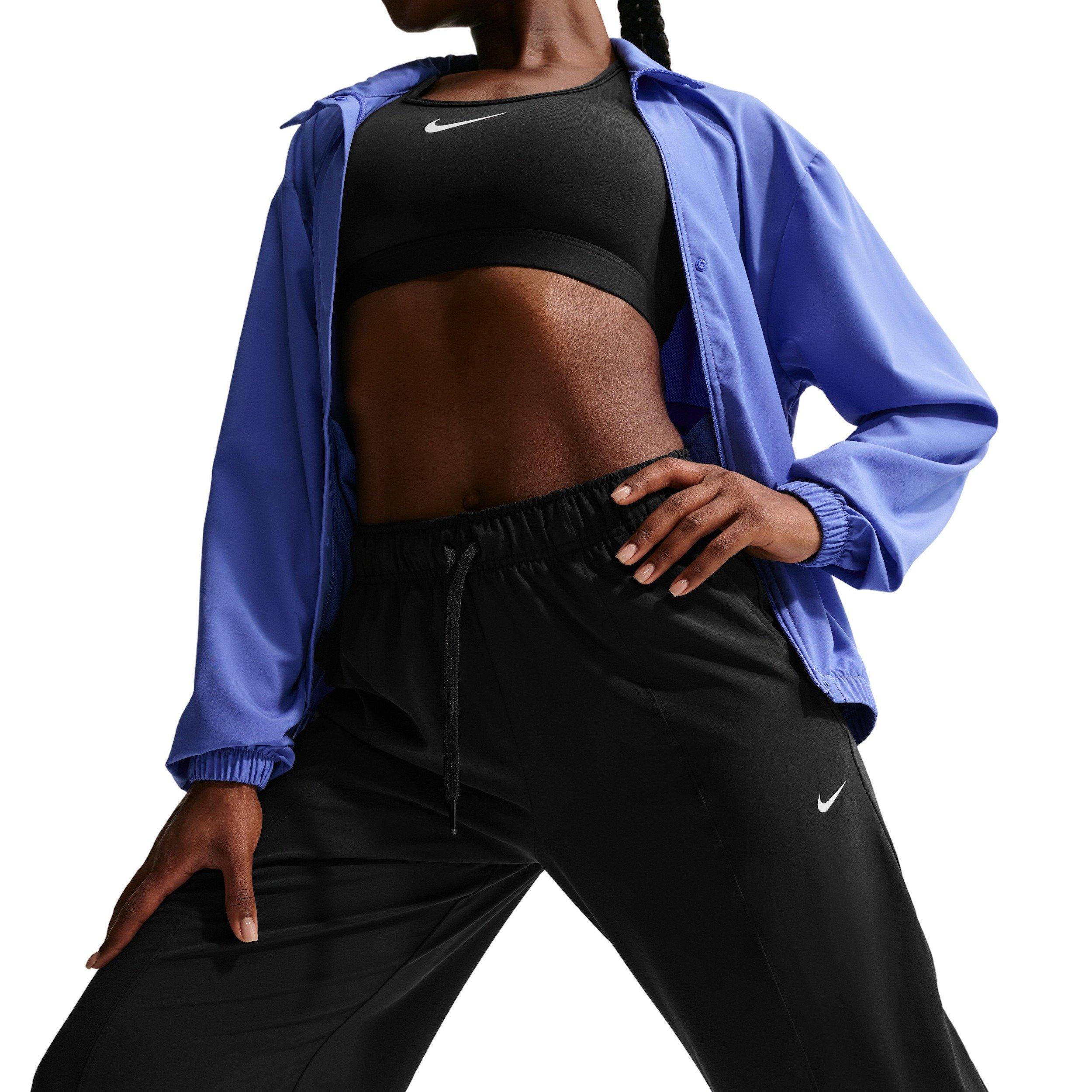 Nike Women's One Dri-FIT Woven Wide-Leg Pants - BLACK/WHITE Thumbnail View 5