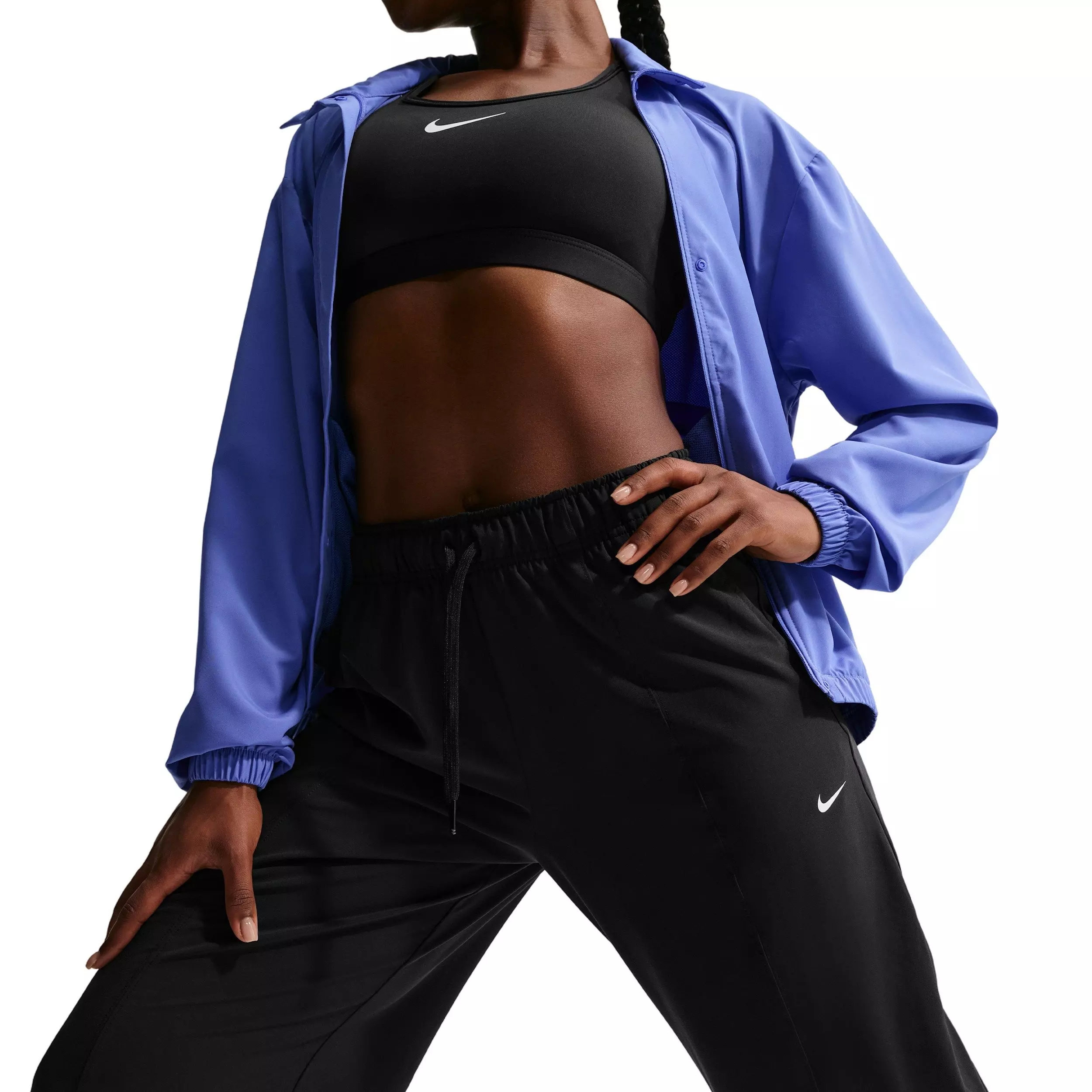 Nike Women's One Dri-FIT Woven Wide-Leg Pants - BLACK/WHITE
