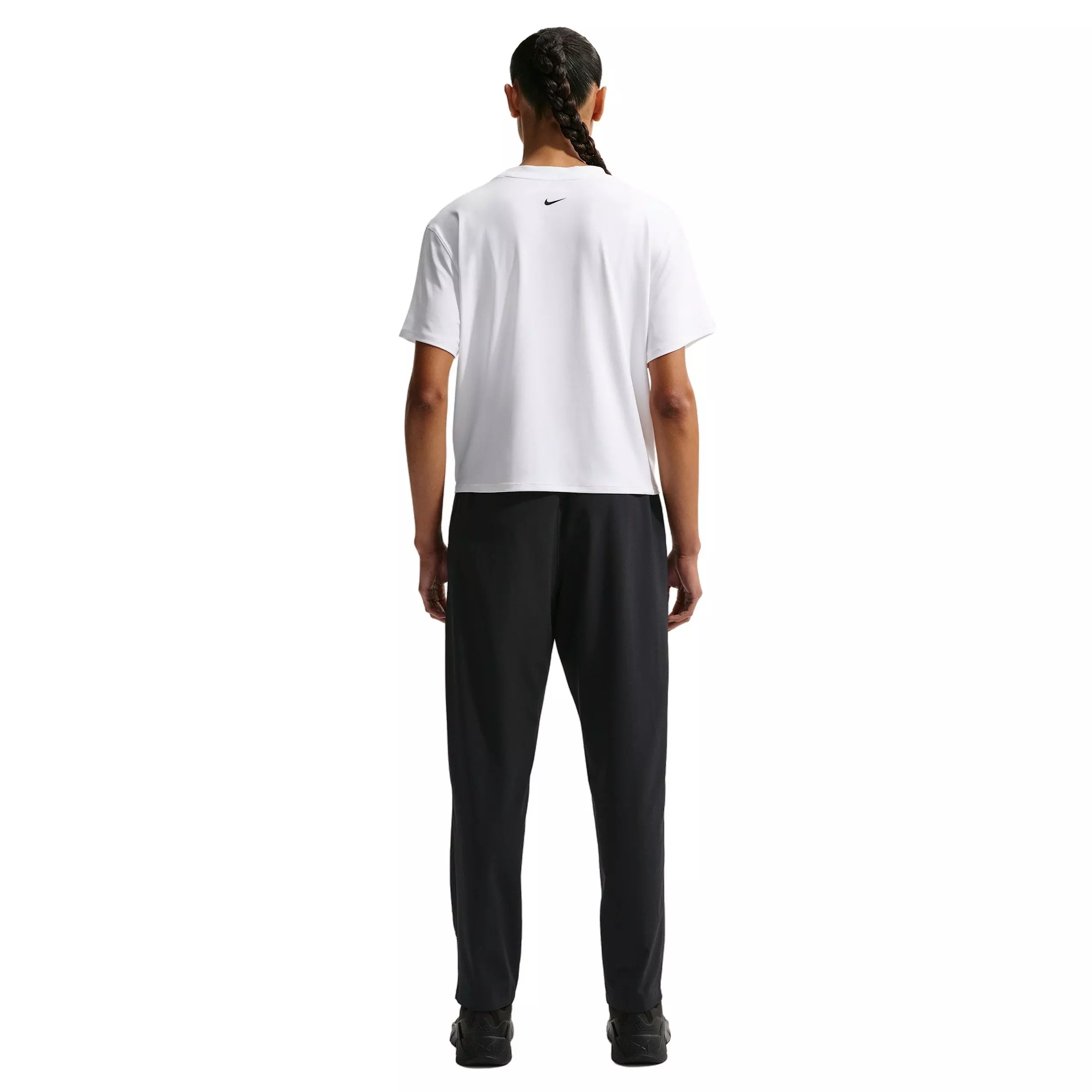 Nike Women's Pro 365 Dri-FIT Mid-Rise Woven Pants - Black/White - BLACK/WHITE