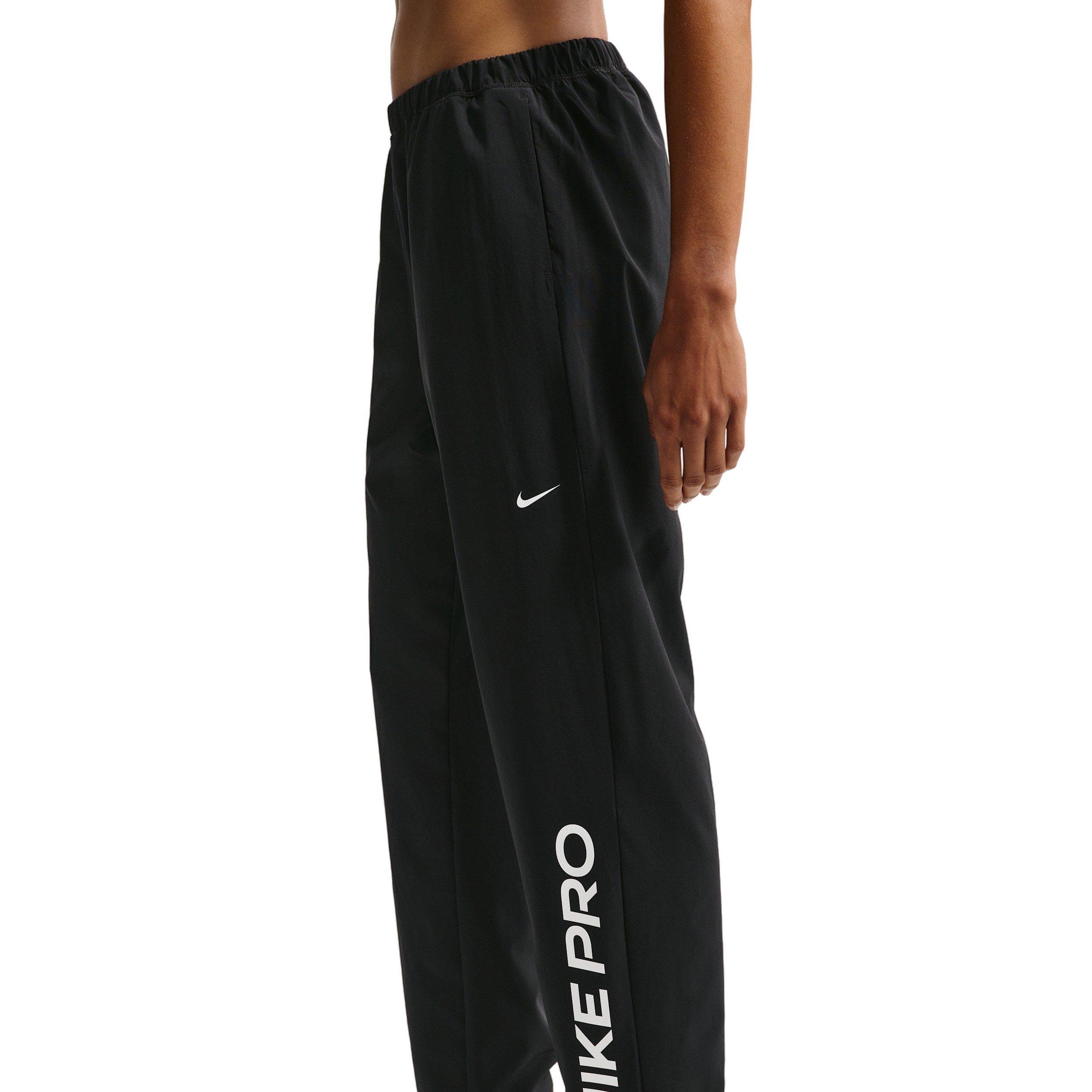 Nike Women's Pro 365 Dri-FIT Mid-Rise Woven Pants - Black/White - BLACK/WHITE Thumbnail View 3