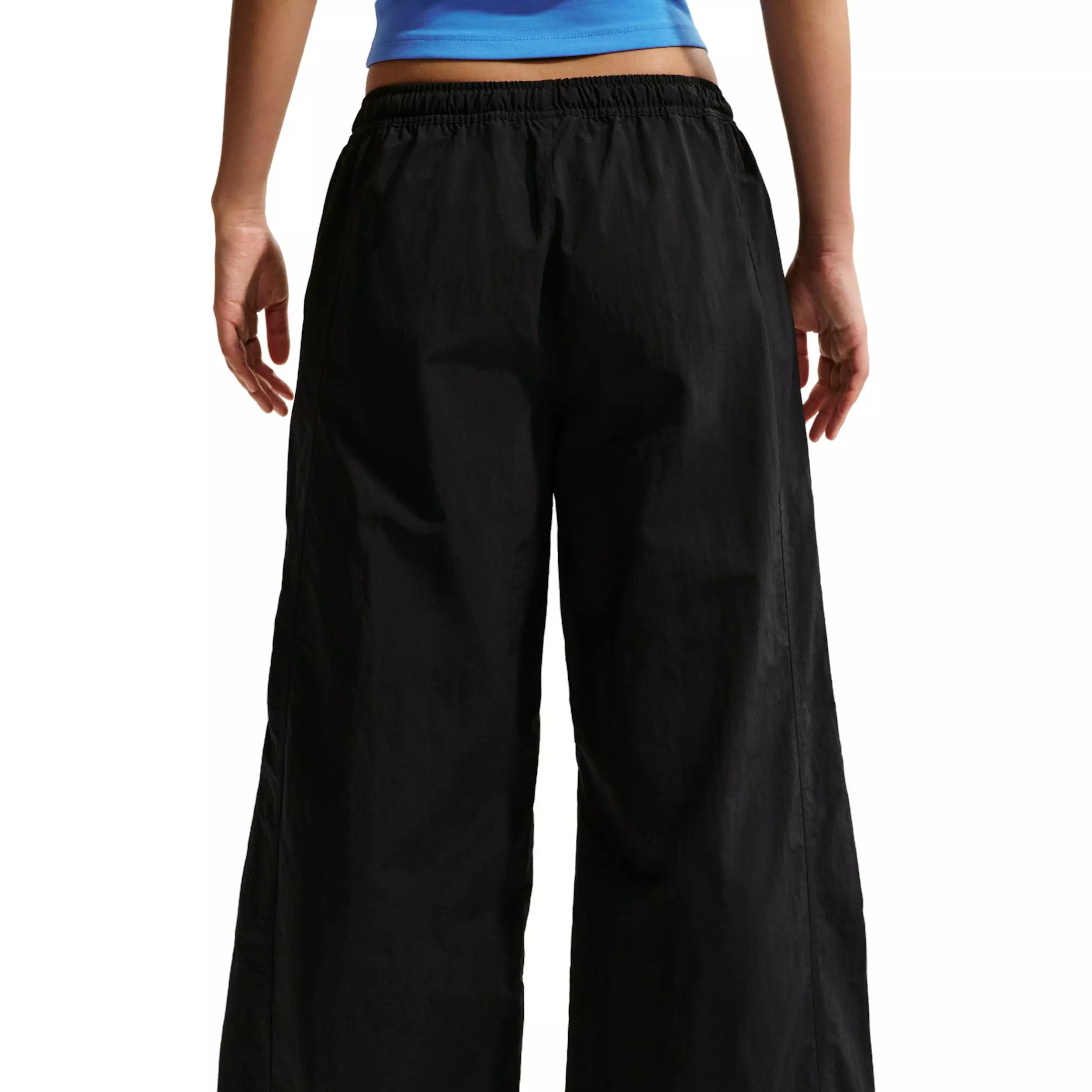 Nike Women's Sportswear Loose Mid-Rise Structured Pants - BLACK/OFF-WHITE